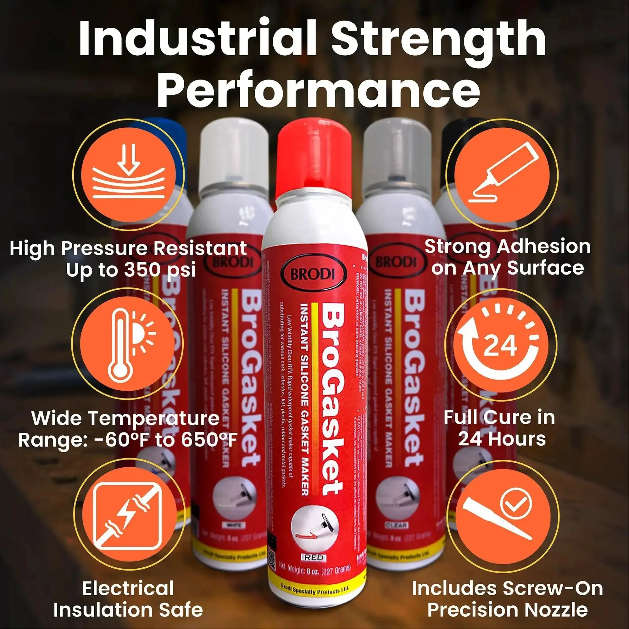 Industrial RTV Silicone Gasket Maker Sealant With Auto Dispensing Nozzle, High Temp Oil And Chemical Resistant Form In Place Gasket That Cures For Leak Proof Beads, Red Color, Perfect For Auto Repair And Heavy Machinery - Image 8