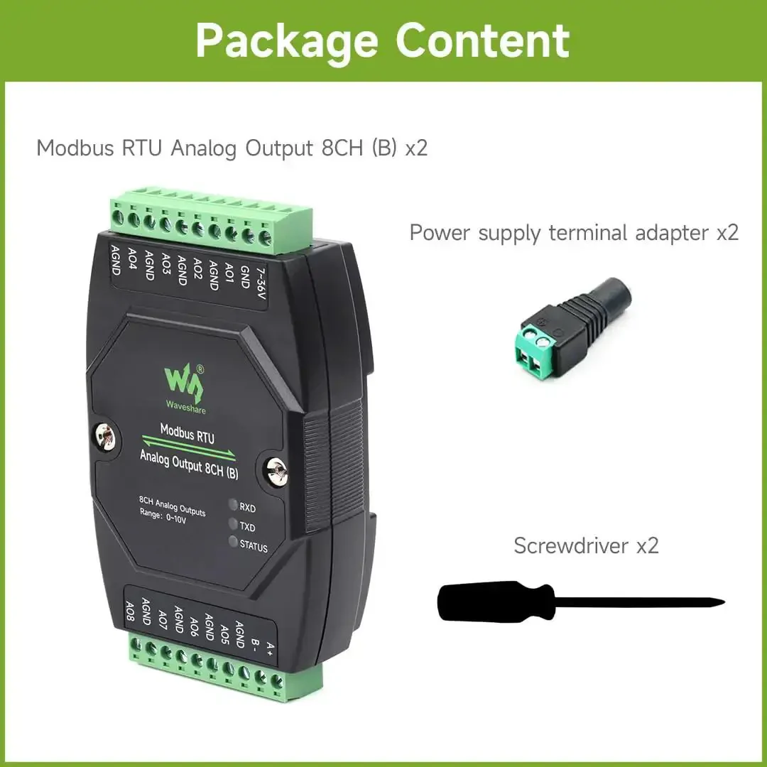Industrial Twin Pack 8-Channel Analog Output Modules With 12-Bit DAC, Supports 8 Simultaneous Voltage Outputs, Wide DC 7 To 36V Power, Modbus RTU Protocol, Rail Mount Ready, Rugged Control Interface - Image 8
