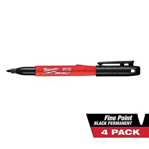 Inkzall Fine Point Marker Black 4 Pack With Clog Resistant Tip For Dusty Wet And Oily Surfaces And A Built Tough Marker For Concrete OSB And Rough Surfaces For Tough Jobs - Image 7
