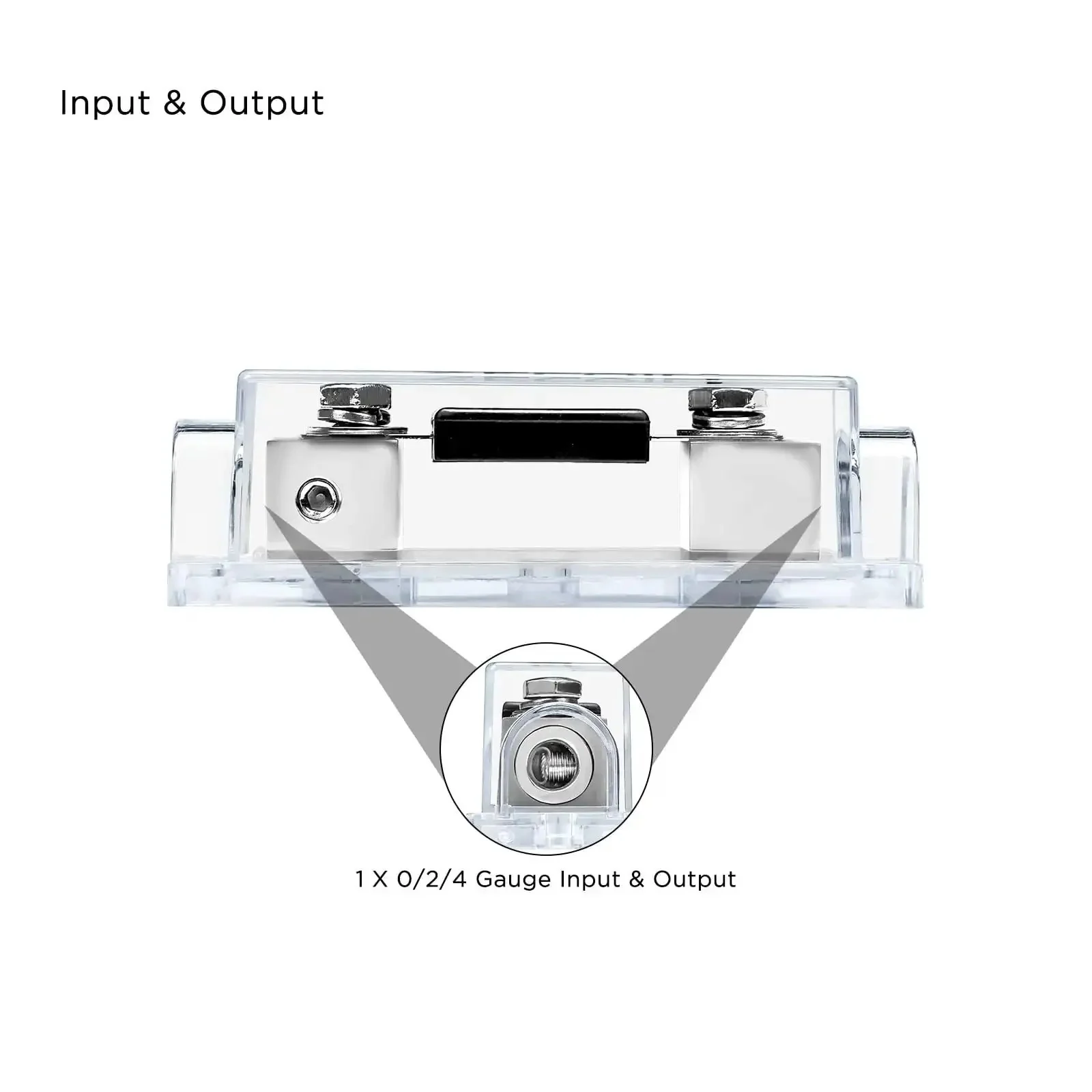 Inline ANL Fuse Holders 150 Amp, Dual Pack With Reducers, 0/2/4 Gauge In And Out, Includes 2 X 150A Fuses, Zinc Die Cast, Marine Grade Satin Chrome Finish, High Temp Polycarbonate Base - Image 4