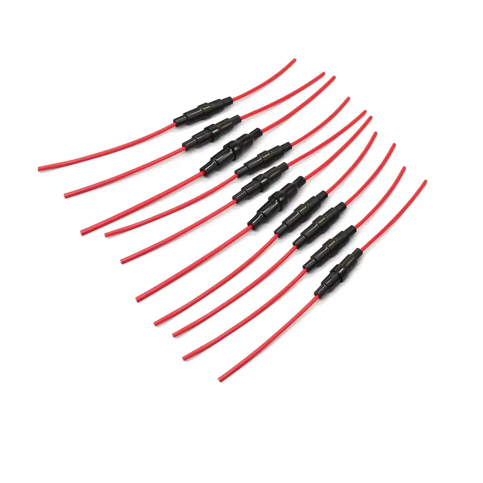 Inline Fuse Holder Kit For 5x20mm Glass Tubes, 16 AWG Wire, Screw Type, 22cm Lead, Pack Of 10, 15A 250V, ROHS Compliant, Auto Electrical Accessory For Cars And Trucks, Easy Install - Image 2