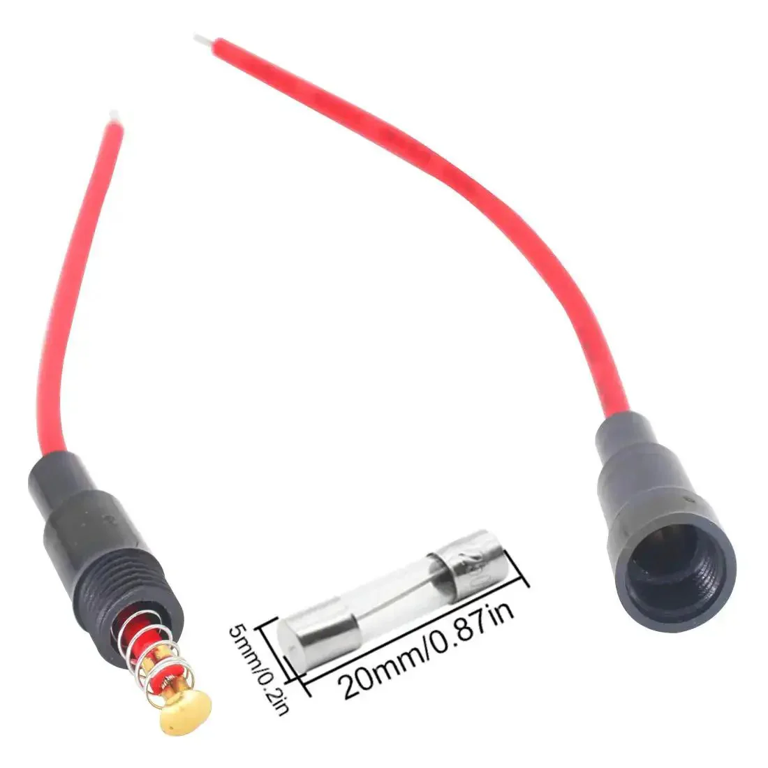 Inline Fuse Holder Kit With Ten 18 AWG Screw Type Fuse Holders And One Hundred Fifty Quick Blow 250V Fuses In Multiple Ratings From 0.1A To 15A For Auto And Electronics DIY Projects - Image 5