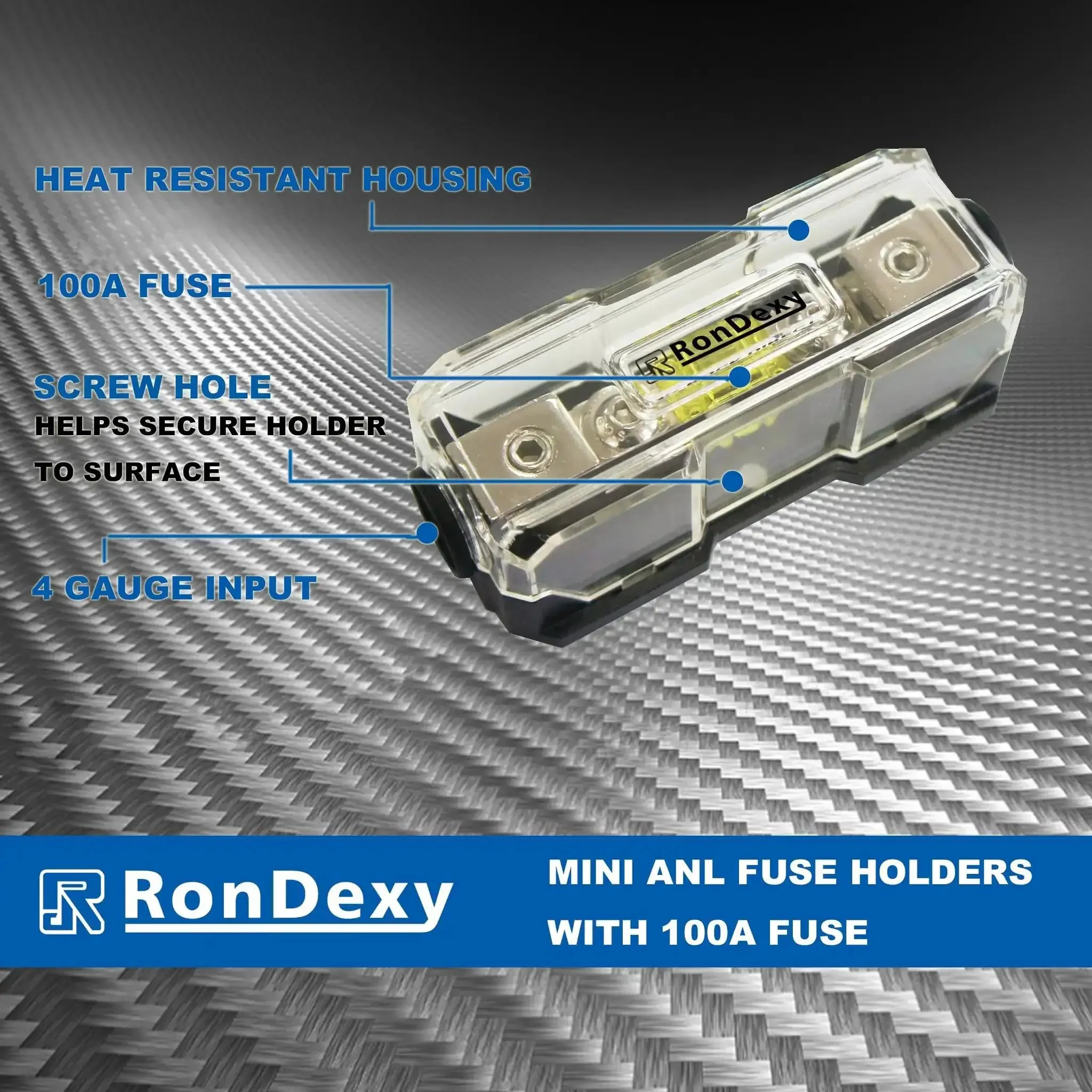 Inline Mini ANL Fuse Holder For 4 To 8 Gauge Wire, Waterproof AFS Inline Fuse Holder For Car Audio Amplifier, Marine, Auto And Industrial Applications, Includes 100A Fuse - Image 4