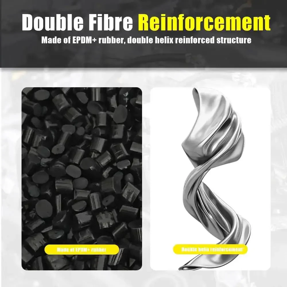 Inner 5/8 Inch Heater Hose, 6 Feet Long, Black With Safety Stripe, Standard Grade Automotive Hose For Cooling And Heating Systems, Flexible Rubber Replacement For Cars And Trucks, Durable And Leak Resistant - Image 2