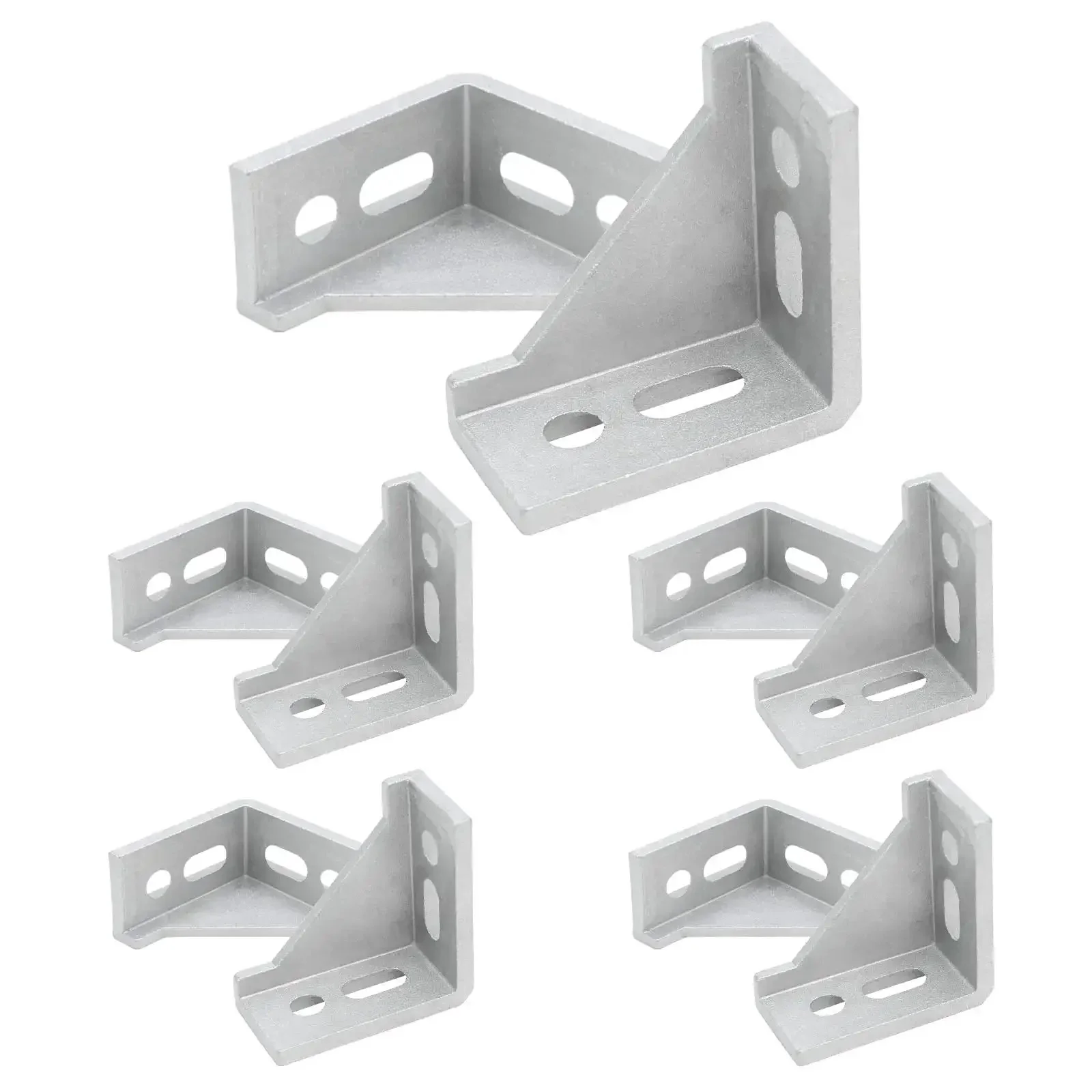 Inside Corner Bracket Gusset For 3030 Aluminum Extrusion, L Bracket Connector For 3060 Series Profiles, 8Mm Slot, 90 Degree Corner Plate, Silver Aluminum Alloy, Beefy DIY Ready Build