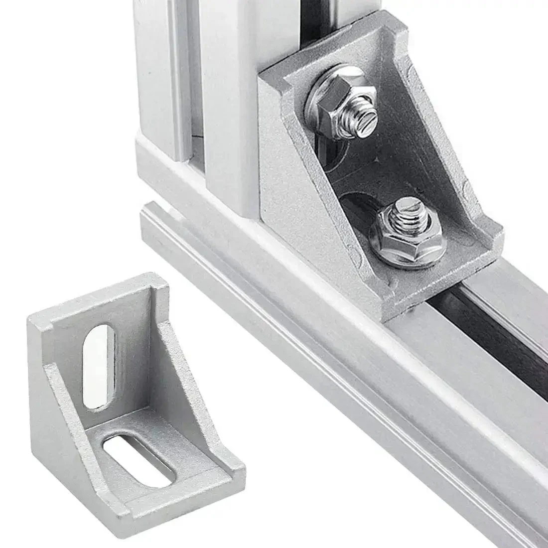 Inside Corner Bracket Gusset for 4040 Aluminum Extrusion with 8mm Slot, 20 Pcs Pack, Perfect Joint Plate for Industrial Aluminum Frames, 3D Printers, CNC Routers, and Robotics, 40x40x35 mm - Image 4