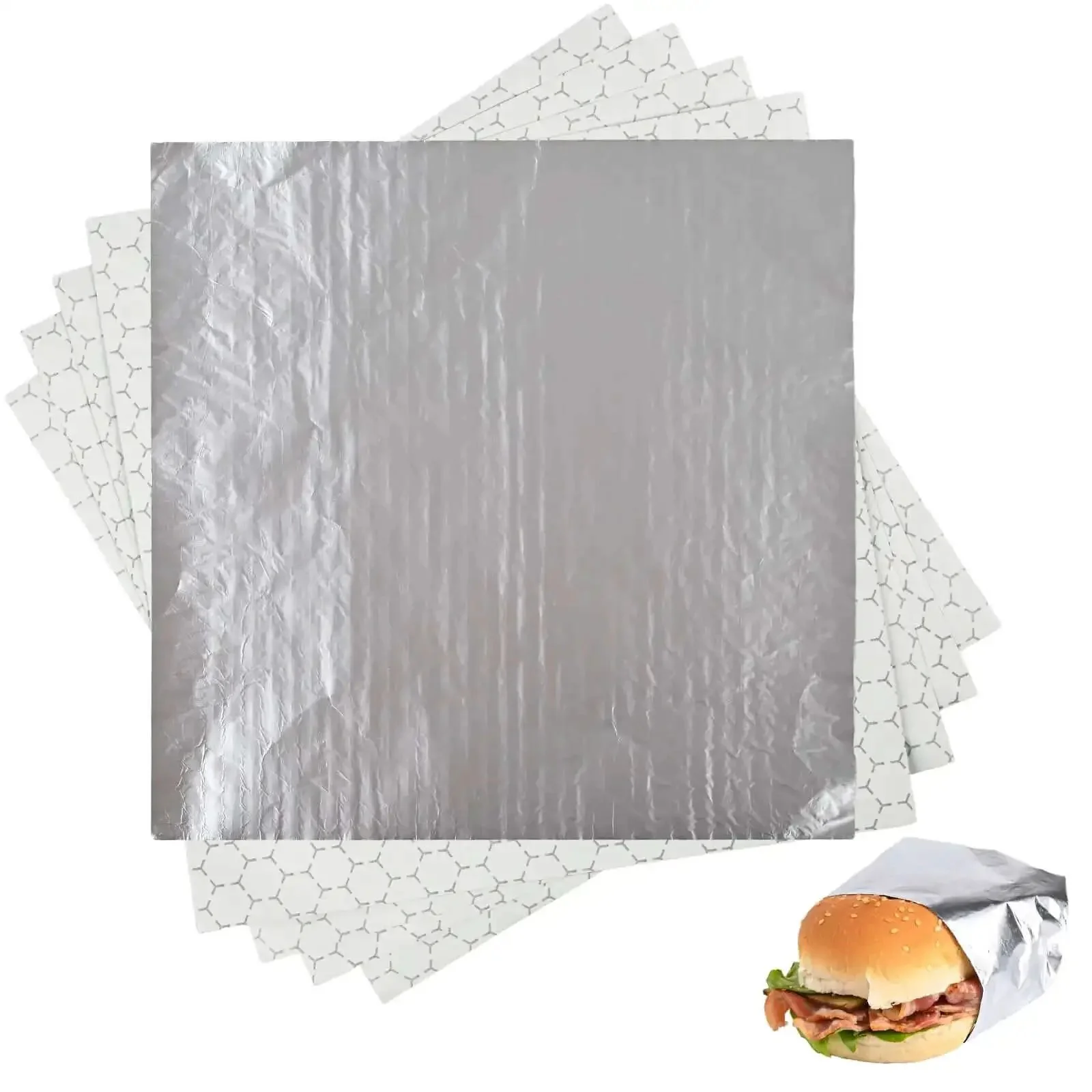 Insulated Foil Wrap Sheets 12x12 Pre Cut Greaseproof And Waterproof For Sandwiches Burgers Hot Dogs Burritos 50 Pack Keeps Food Fresh With Leakproof Heat And Cold Insulation For Grab And Go Wrapping
