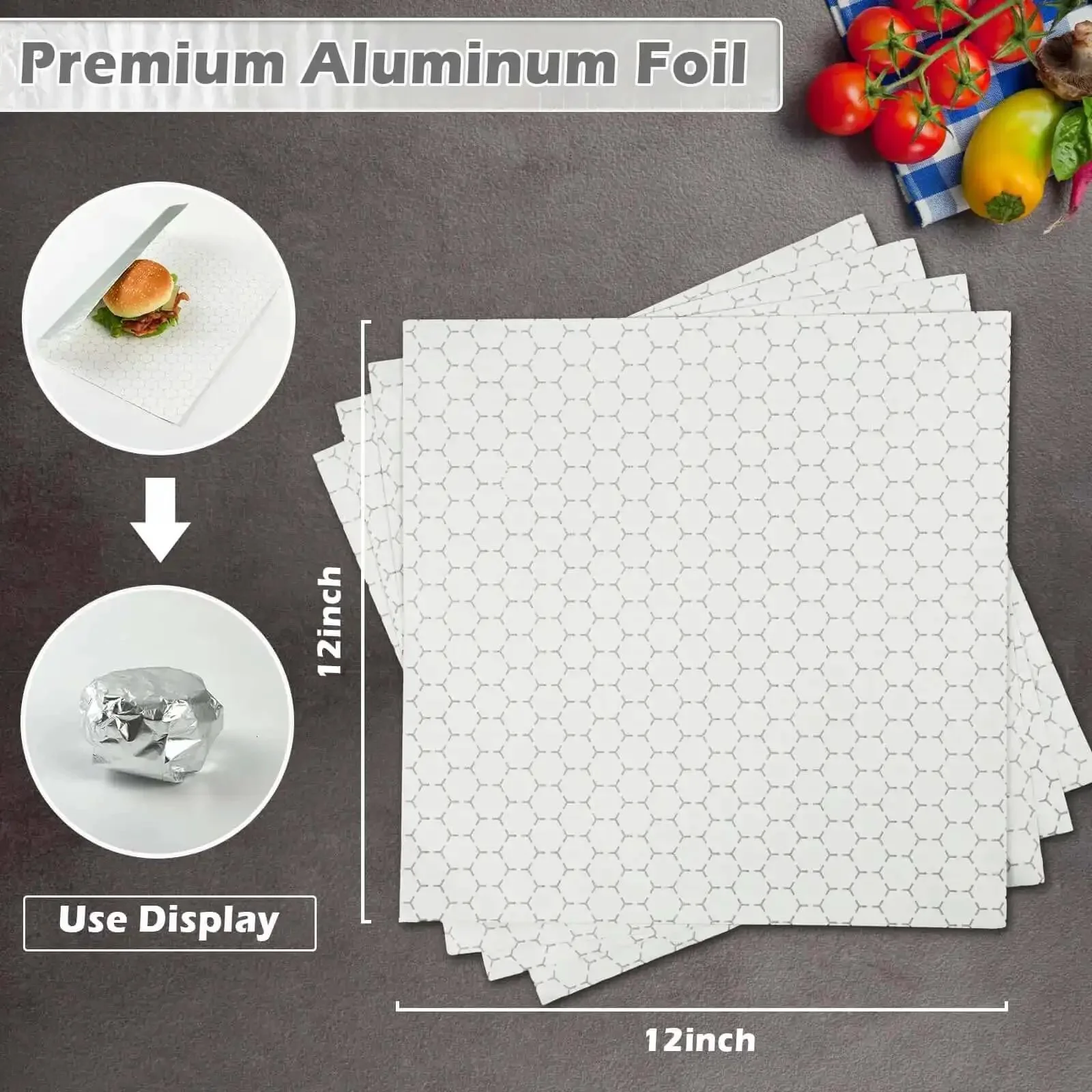 Insulated Foil Wrap Sheets 12x12 Pre Cut Greaseproof And Waterproof For Sandwiches Burgers Hot Dogs Burritos 50 Pack Keeps Food Fresh With Leakproof Heat And Cold Insulation For Grab And Go Wrapping - Image 8