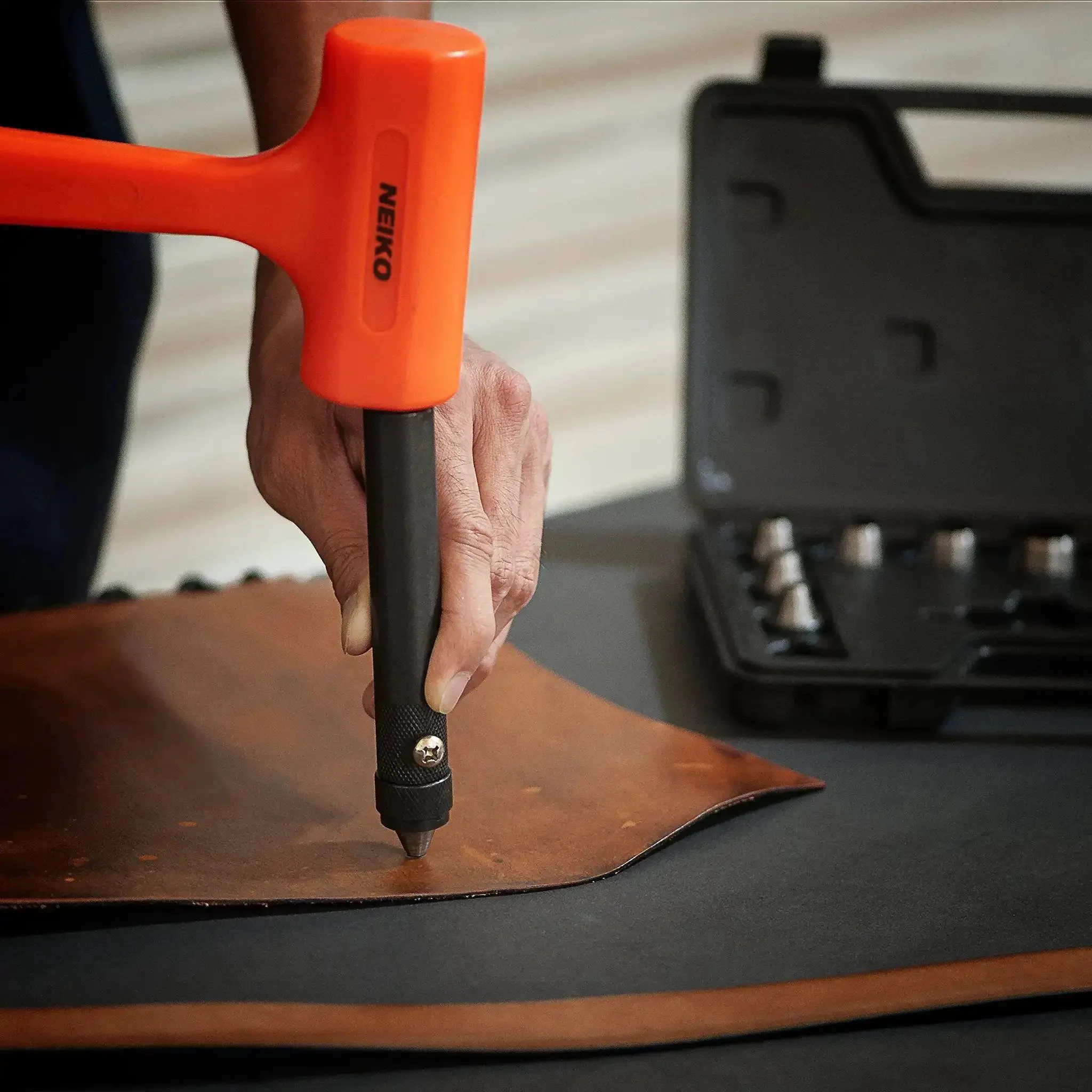 Interchangeable Large Hollow Hole Punch Tool Set, 10 Piece for Gasket Making and Leather Punching, Heavy Duty Pro Grade Punch Kit with Carrying Case, Precise Steel Punches and Pilot Tip Drive Handle - Image 4