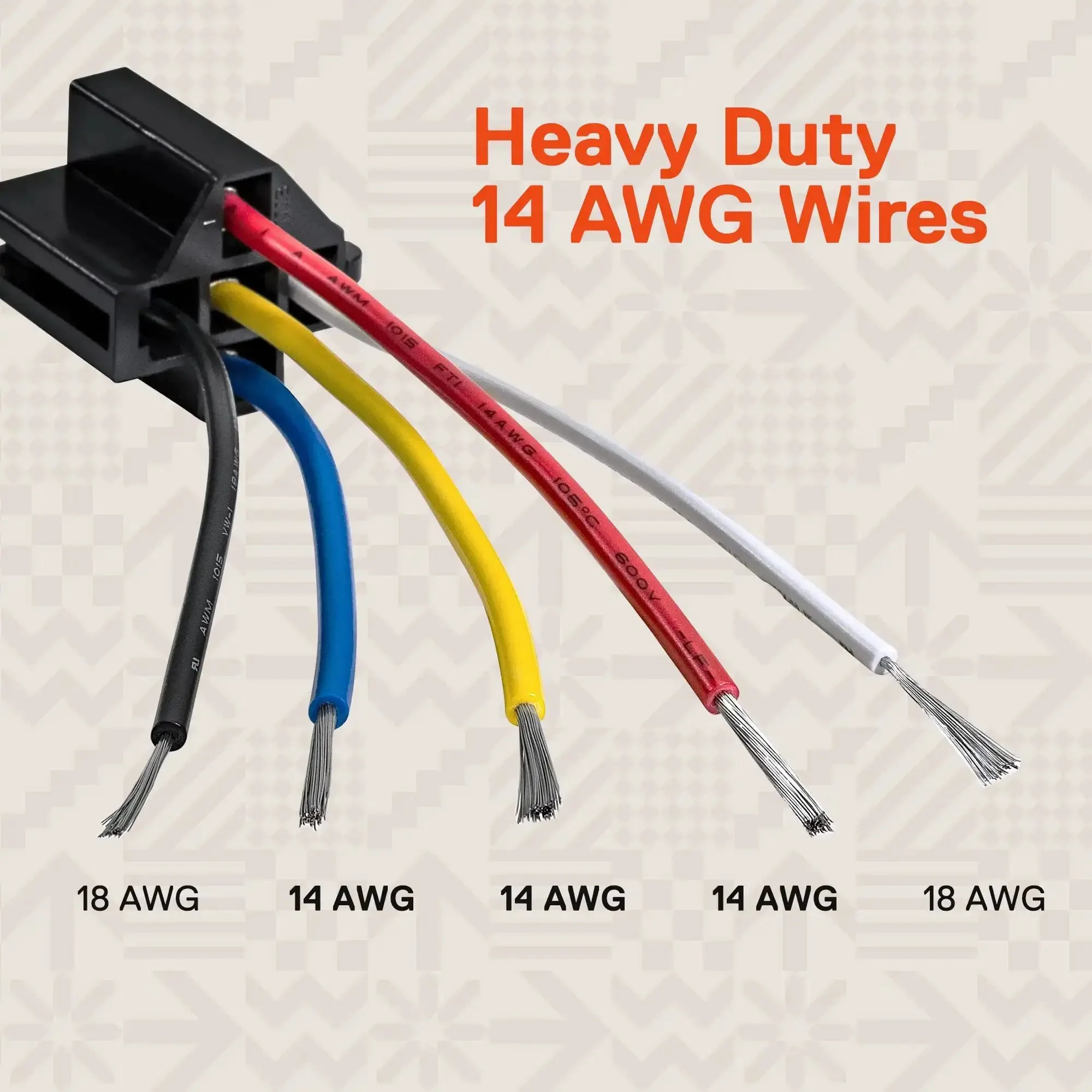 Interlocking Relay Socket Harness Base Kit For 12V DC 5 Pin SPDT Relays With 14 AWG Main Wires And 6 Inch Prewired Pigtails Bosch Style 10 Pack Built For Easy Cable Management And Heavy Duty Wiring - Image 4