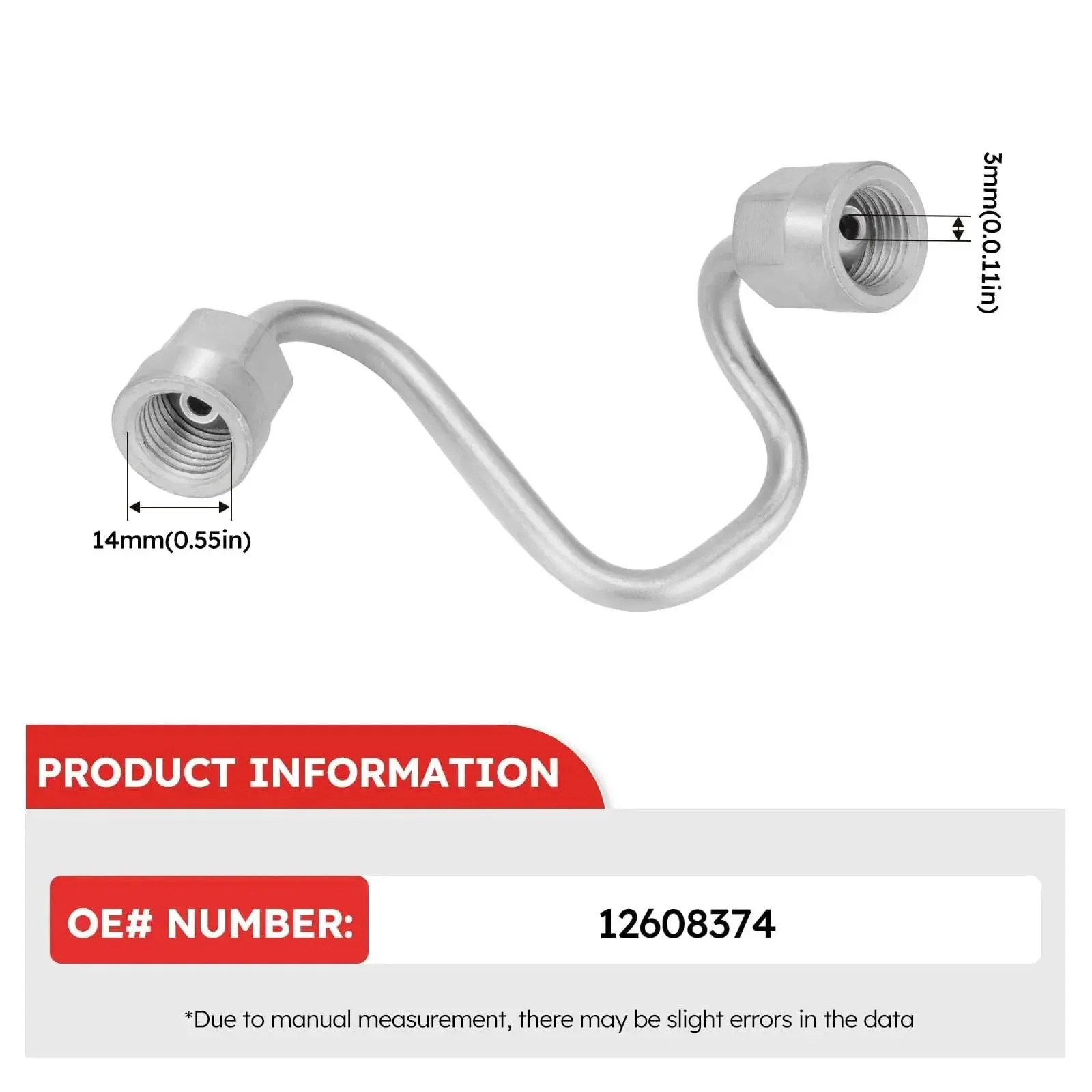 Intermediate High Pressure Fuel Feed Pipe From Pump To Rail For 2010-2017 Chevy Equinox Impala Malibu Orlando Captiva Sport Buick Lacrosse Regal Verano Buick Allure GMC Terrain Plug And Play Direct Fit Fuel Line Upgrade - Image 2