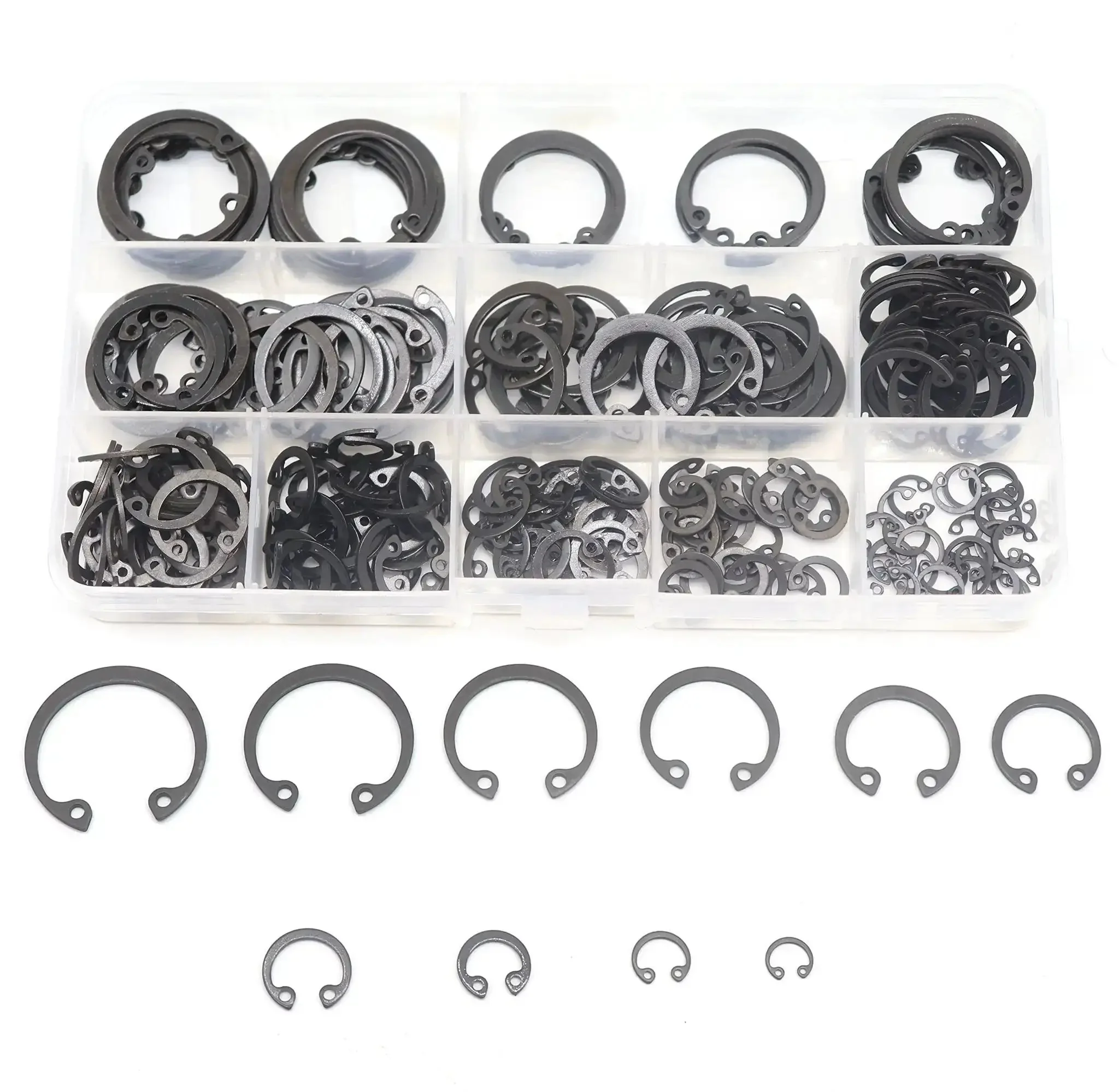 Internal Snap Ring Set 280 Pcs In 10 Metric Sizes Black Alloy Steel C Clips Assortment Kit For Shafts And Machinery Easy Install Handy Pro Grade For The Workshop