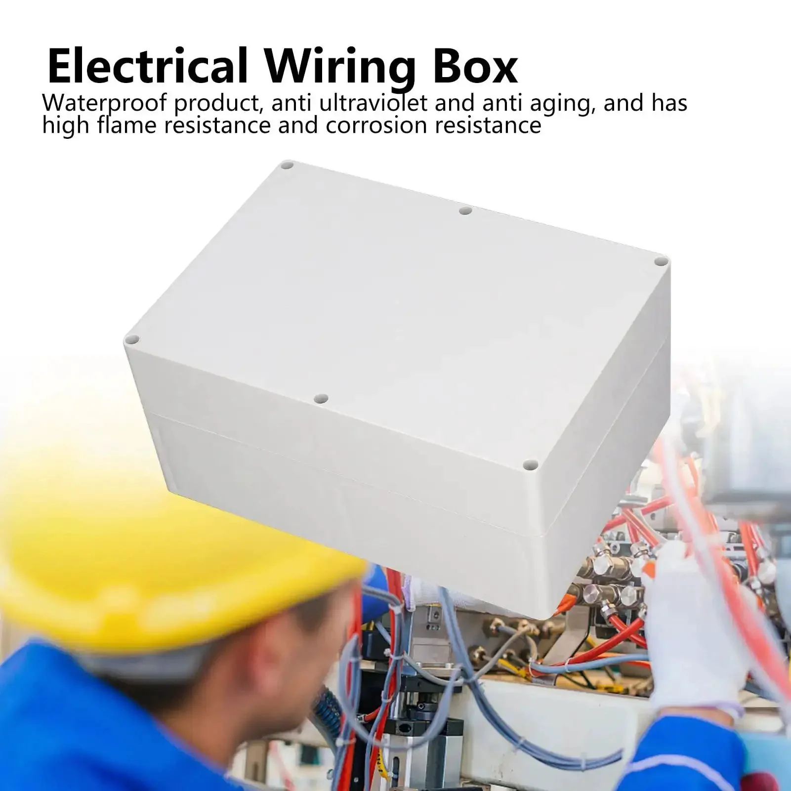 IP65 Electrical Junction Box Heavy Duty Flame Retardant ABS Plastic Enclosure With Screws And Cable For Power Distribution Control Panels At Industrial Construction Sites Outdoor Weatherproof 263x182x125 Mm - Image 5