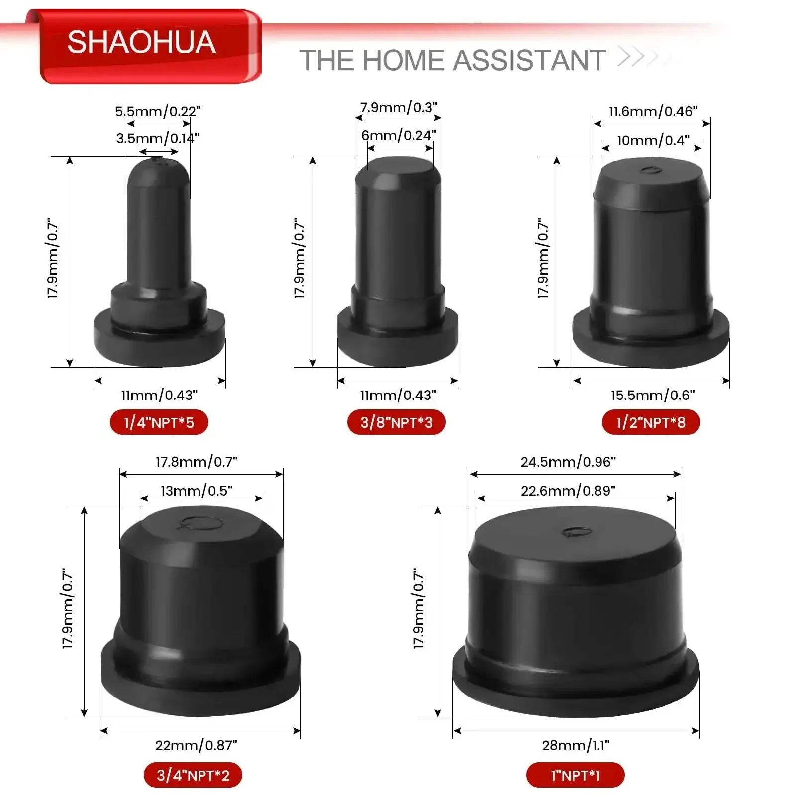 IP68 Waterproof Cable Gland Kit With 40 Pieces And Five NPT Sizes One Quarter Inch Three Eighths Inch One Half Inch Three Quarters Inch One Inch Plus Nineteen Top Hat Rubber Grommets For Cable Glands Strain Relief Nylon Cord Connector - Image 4