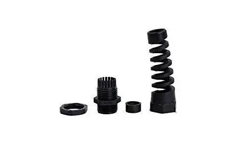 IP68 Waterproof M22 PG16 Cable Gland Connector With Spiral Flex Strain Relief, Lock Nut, Rubber Washer, 5-Piece Kit For 10-14mm Wires, Black PA66 Body, Built Tough For Real World Outdoor Use - Image 6