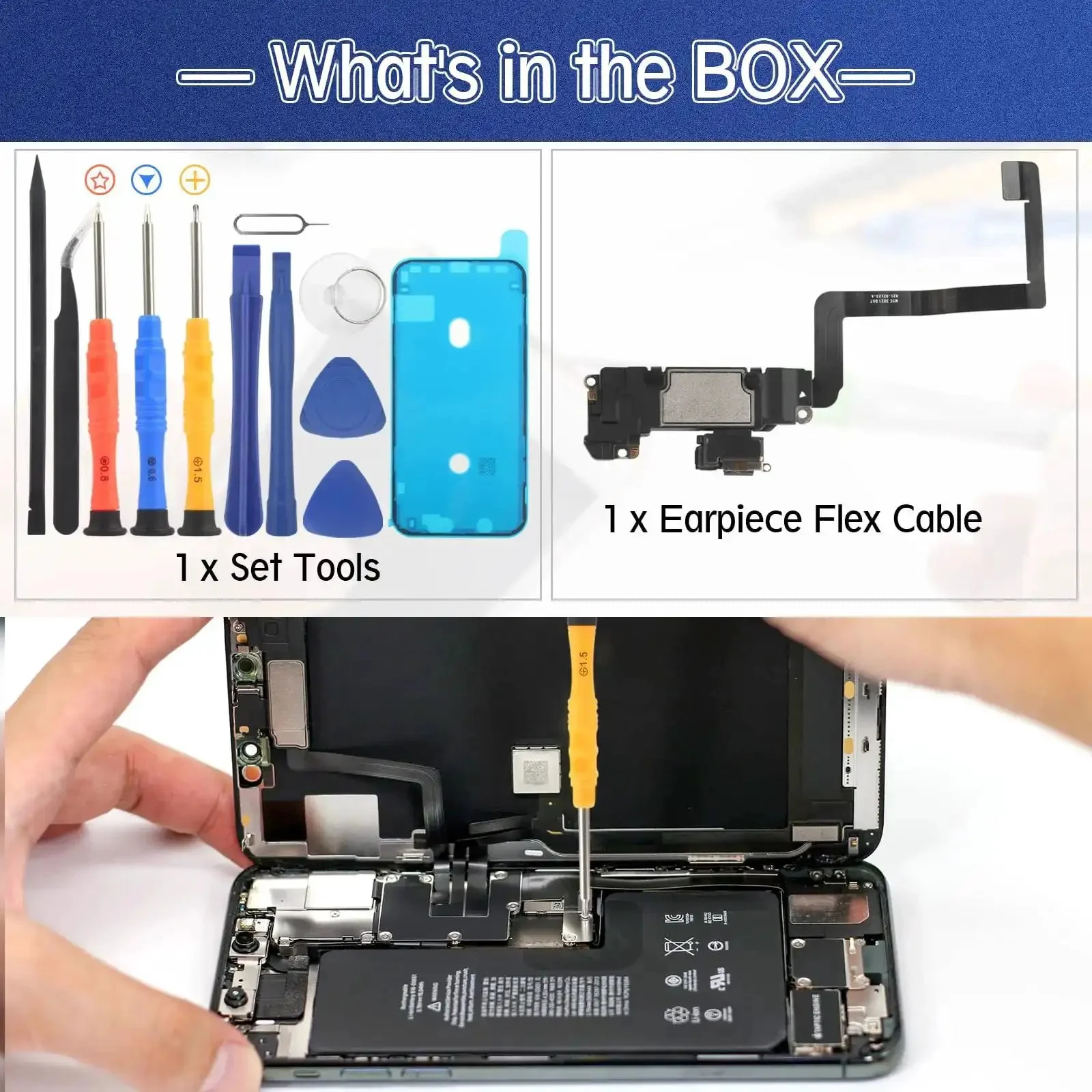 iPhone 11 Earpiece Speaker Replacement Kit With Proximity Sensor Flex Cable And Repair Tools For Clear Calls And Loud Sound Easy Install Compatible With A2111 A2221 A2223 - Image 3