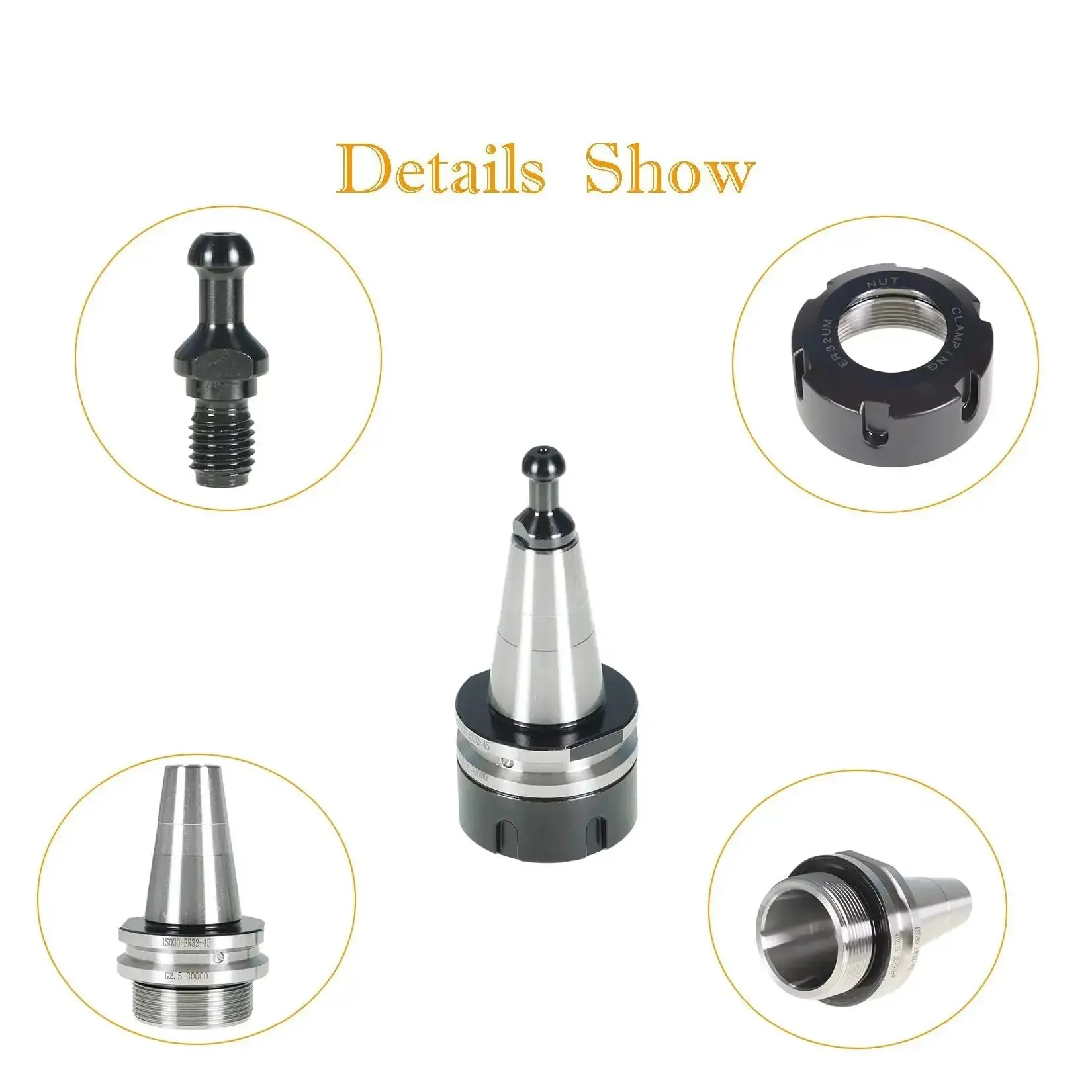 ISO30 CNC Tool Holder With ER32-45L Balance Collet Chuck G2.5 30000RPM Stainless Steel Pull Stud Milling Lathe Tool For CNC Engraving And Milling Machines Built Tough - Image 5