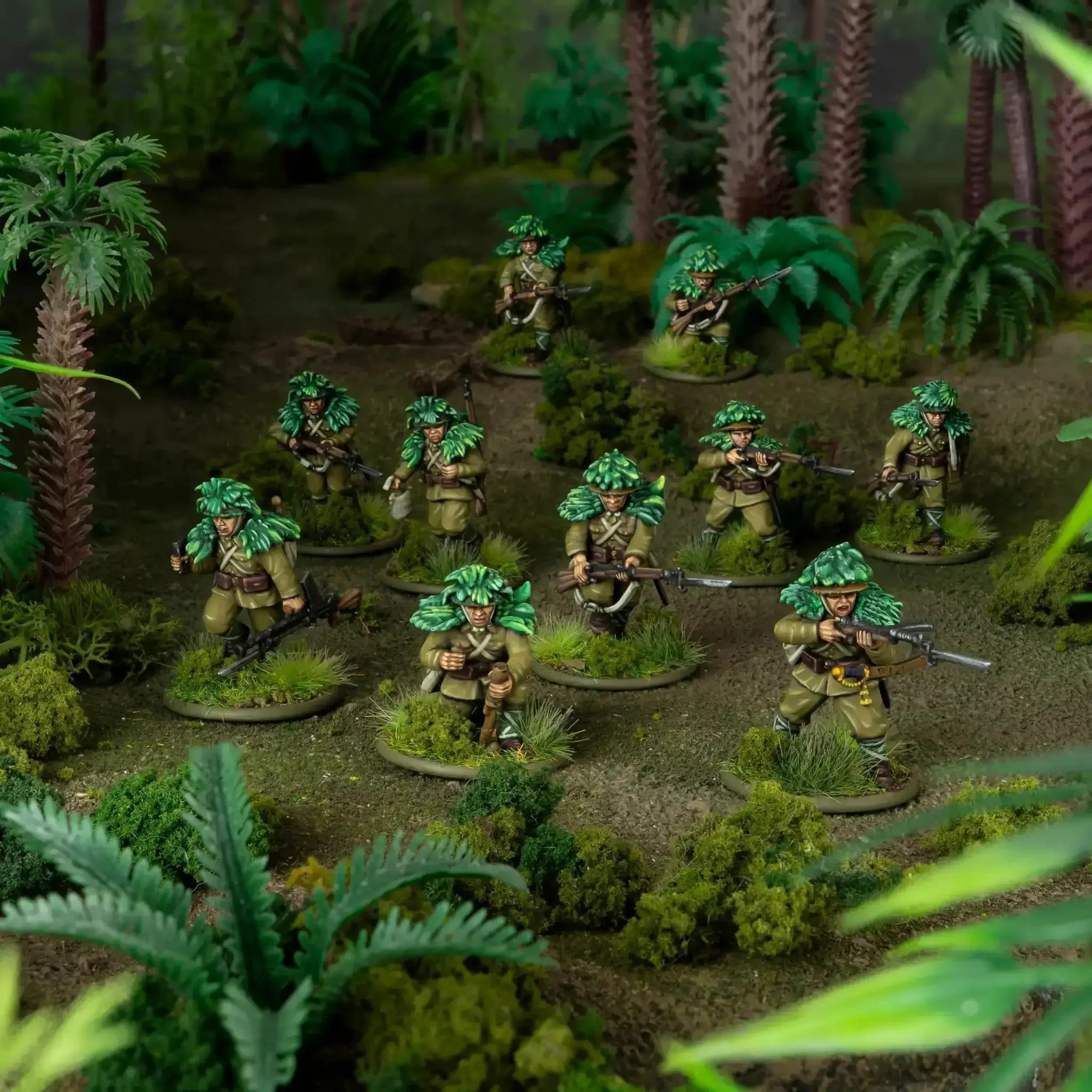 Japanese Army Infantry Platoon 28mm Plastic Miniatures For Bolt Action War Gaming World War II Tabletop Figures Including Type 99 Rifles Type 99 Light Machine Guns Type 89 Knee Mortars Lunge Mines Swords Type 92 Machine Gun 30 Japanese Infantry Figures - Image 4