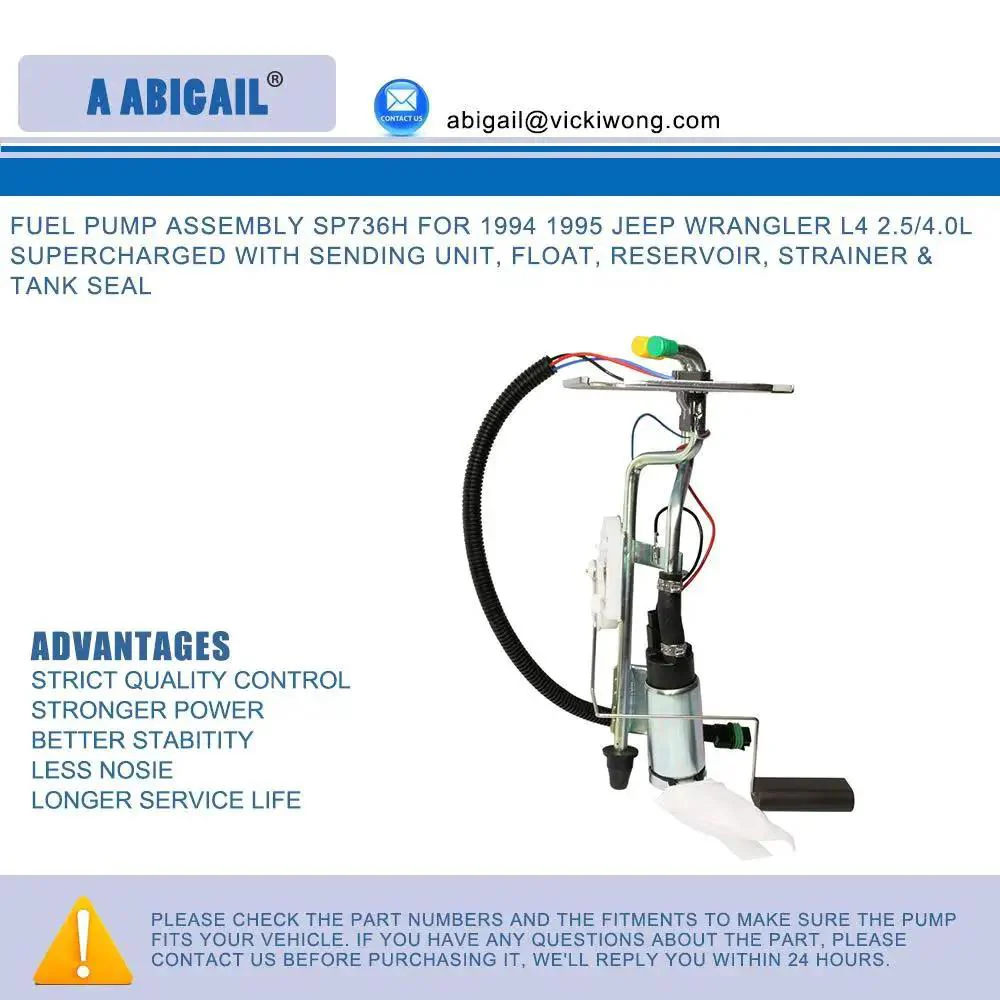 Jeep Wrangler Fuel Hanger Replacement Kit For 2.5L And 4.0L Engines 1991 1992 1993 1994 1995 20 Gallon Tank Electric Fuel Pump Assembly Durable Build High Performance Fuel Delivery Easy Install Aftermarket Upgrade - Image 7