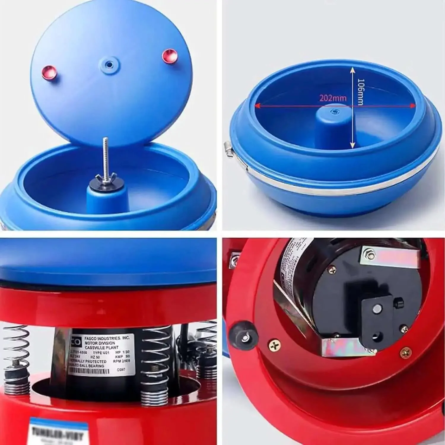 Jewelry Tumbler Polisher Workhorse, 90W Vibration Polishing Machine For Metal Parts, 3.5 Liter Capacity, Durable Rubber Roller, Low Noise Operation, High Load Bearing, Easy One Button Shutdown, Perfect For Metal Jewelry Finishing - Image 3