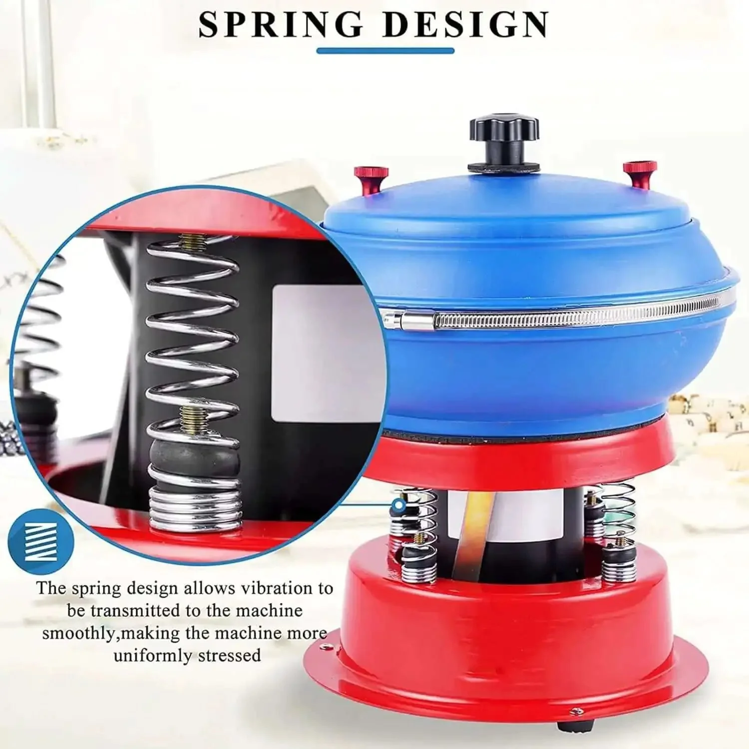 Jewelry Tumbler Polisher Workhorse, 90W Vibration Polishing Machine For Metal Parts, 3.5 Liter Capacity, Durable Rubber Roller, Low Noise Operation, High Load Bearing, Easy One Button Shutdown, Perfect For Metal Jewelry Finishing - Image 6