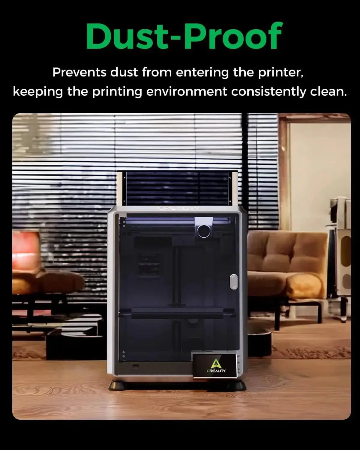 K1 SE And K2 SE 3D Printer Enclosure With Transparent Black Cover, Keeps Temperature Steady, Low Noise Operation, Dustproof Shield, Easy Plug And Play Setup, Protective Tent For K1 SE And K2 SE - Image 4
