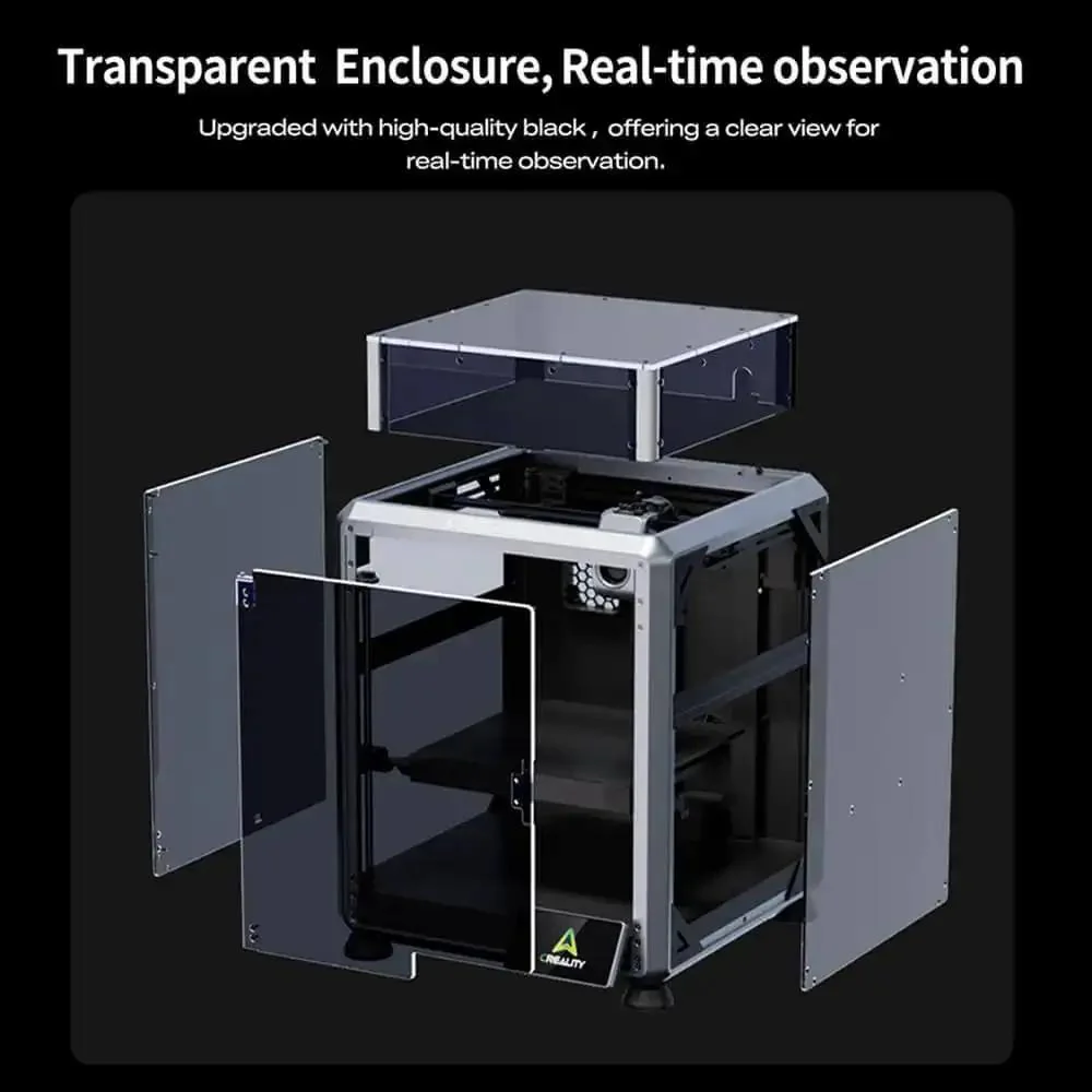 K2 SE Transparent PC Enclosure With Dustproof Tent And Noise Reduction For K2 SE And K1 SE 3D Printers Keeps Temperature Steady Prevents Warping Improves First Layer Adhesion Texture And Print Quality - Image 4