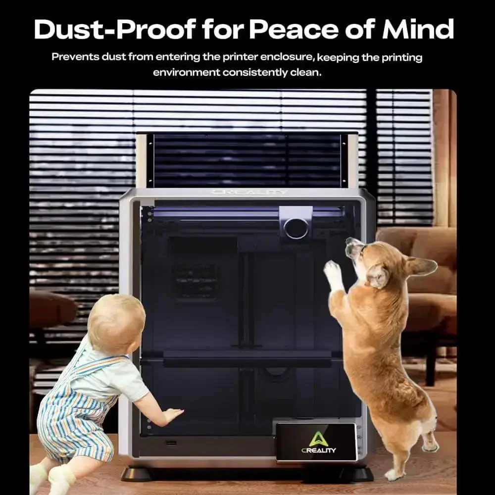 K2 SE Transparent PC Enclosure With Dustproof Tent And Noise Reduction For K2 SE And K1 SE 3D Printers Keeps Temperature Steady Prevents Warping Improves First Layer Adhesion Texture And Print Quality - Image 5