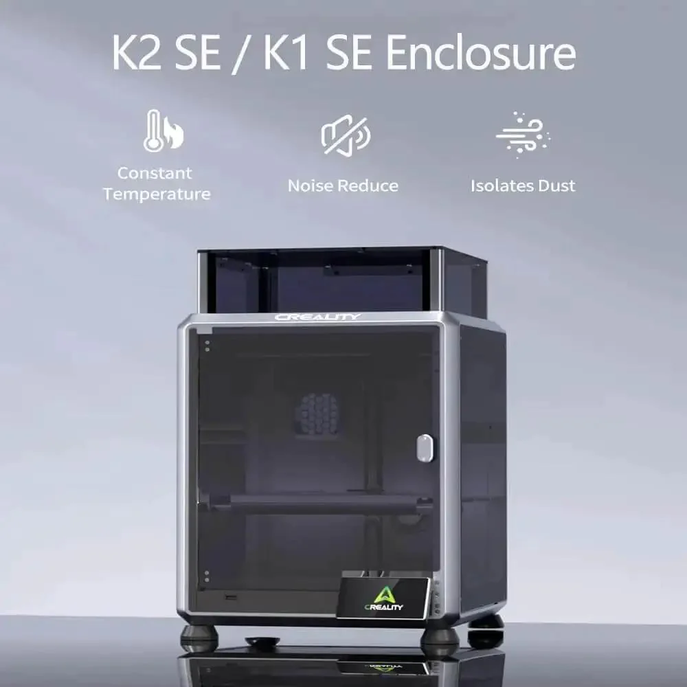 K2 SE Transparent PC Enclosure With Dustproof Tent And Noise Reduction For K2 SE And K1 SE 3D Printers Keeps Temperature Steady Prevents Warping Improves First Layer Adhesion Texture And Print Quality - Image 8