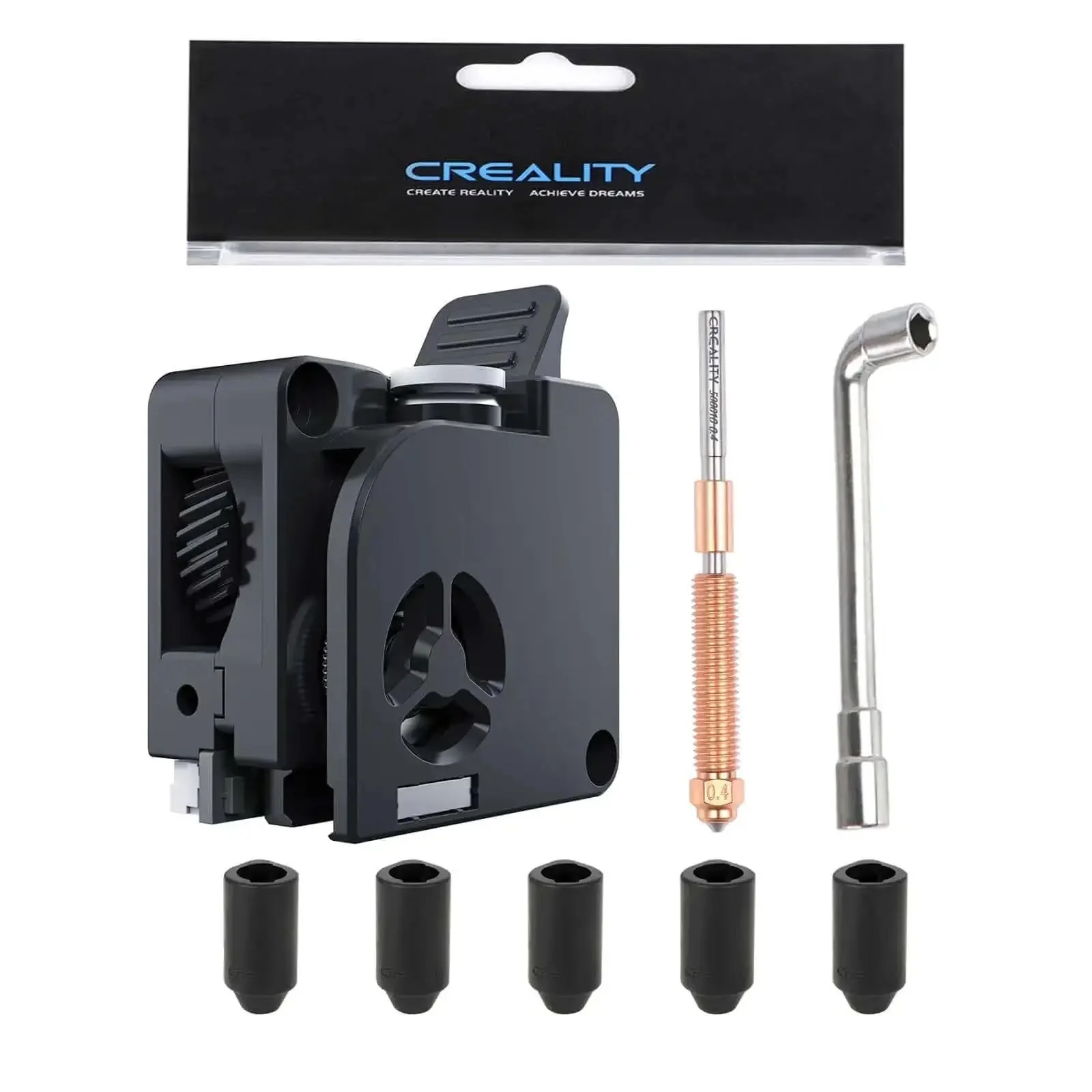 K2 Series Extruder And Nozzle Upgrade Kit For K2 Pro And K2 Plus 3D Printers With 0.4mm Quick Swap Nozzle, Wrench, Silicone Socks, And Dual Gears Extrusion Kit For Smoother, Faster Prints