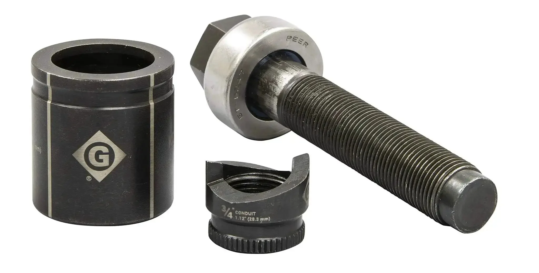 K2BB Three Quarters Inch Slug Buster Manual Knockout Set Replacement For 7211BB Three Quarters Inch Conduit Knurled Edge Punch For A Grippier Cleaner Slug Removal Black Finish Pro Grade Knockout Tool - Image 2