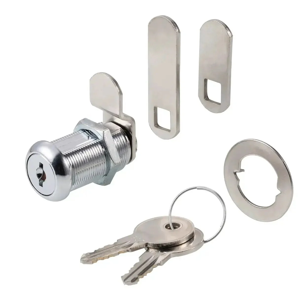 Keyed Alike Cabinet Cam Locks For Tool Boxes, RV Compartments, Mailboxes And Vending Machines, 1 1/8 Inch Cylinder, Chrome Finish, Fits 7/8 Inch Max Panel Thickness, Includes 3 Cams And 2 Keys - Image 3