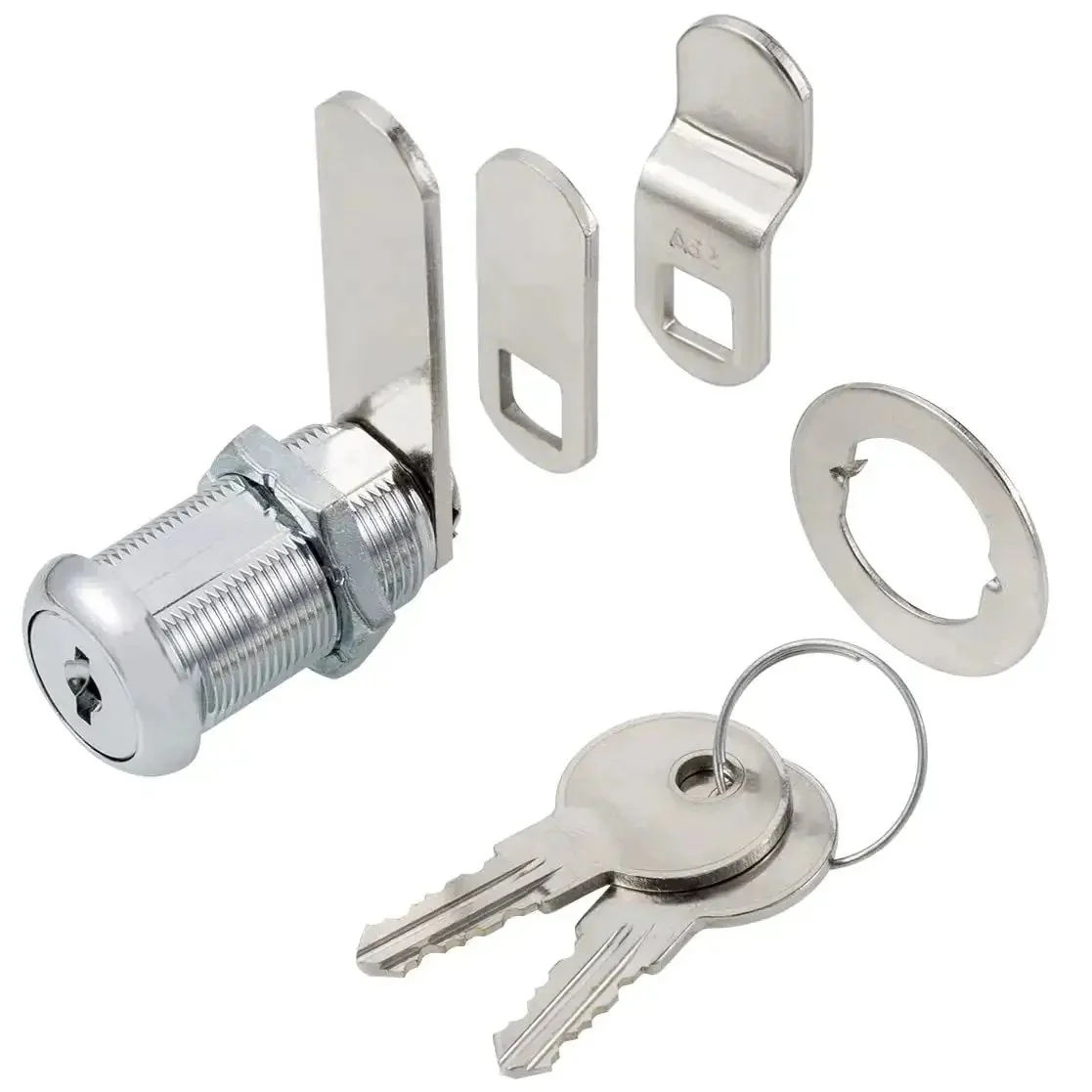 Keyed Alike Cabinet Cam Locks For Tool Boxes, RV Compartments, Mailboxes And Vending Machines, 1 1/8 Inch Cylinder, Chrome Finish, Fits 7/8 Inch Max Panel Thickness, Includes 3 Cams And 2 Keys - Image 4