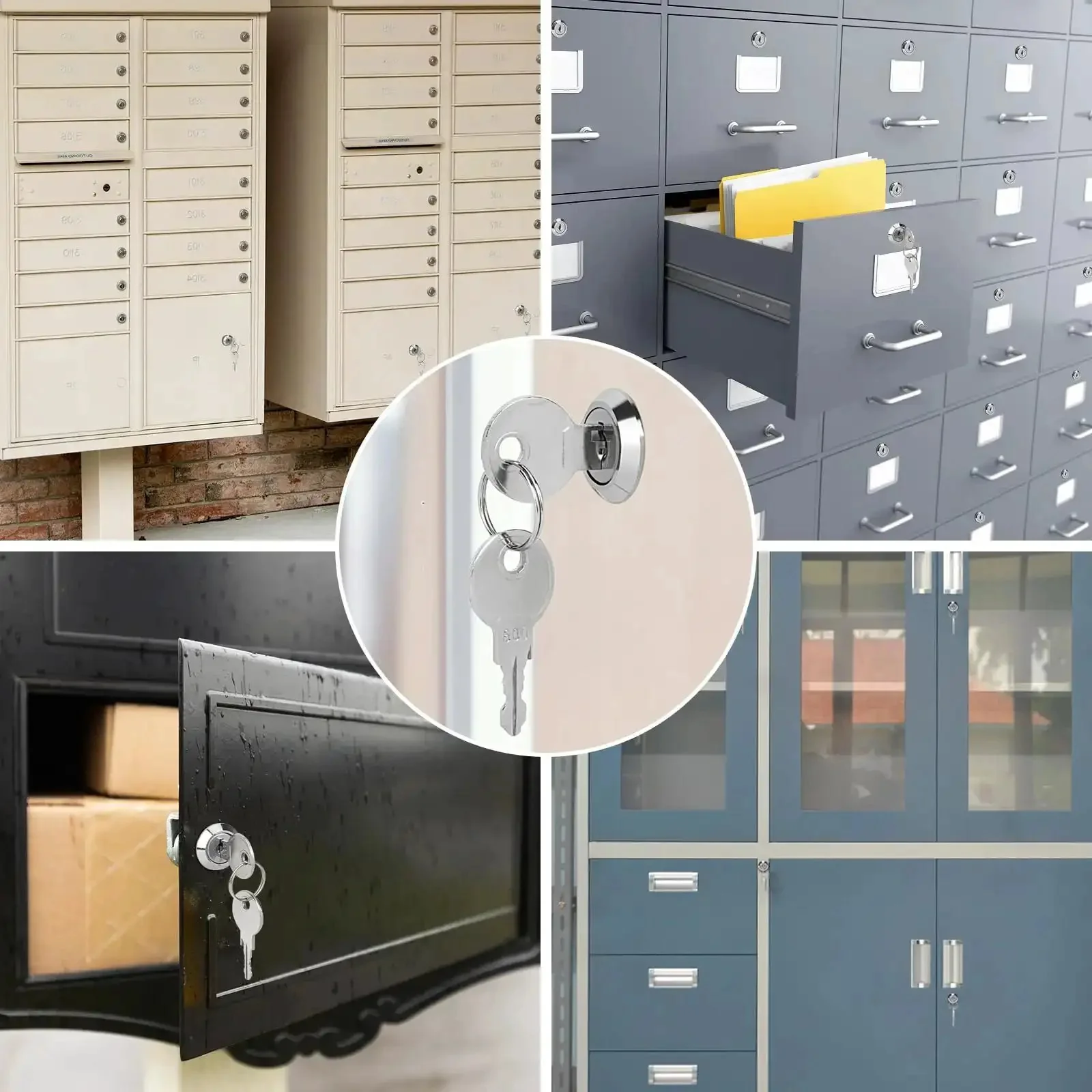 Keyed Alike Cam Locks For Cabinets And Drawers Five Eighths Inch Cylinder Fits Panels Up To Three Eighths Inch Thick Chrome Finish Zinc Alloy Two Pack For File Cabinets Mailboxes RV Storage Secure Easy To Install - Image 2