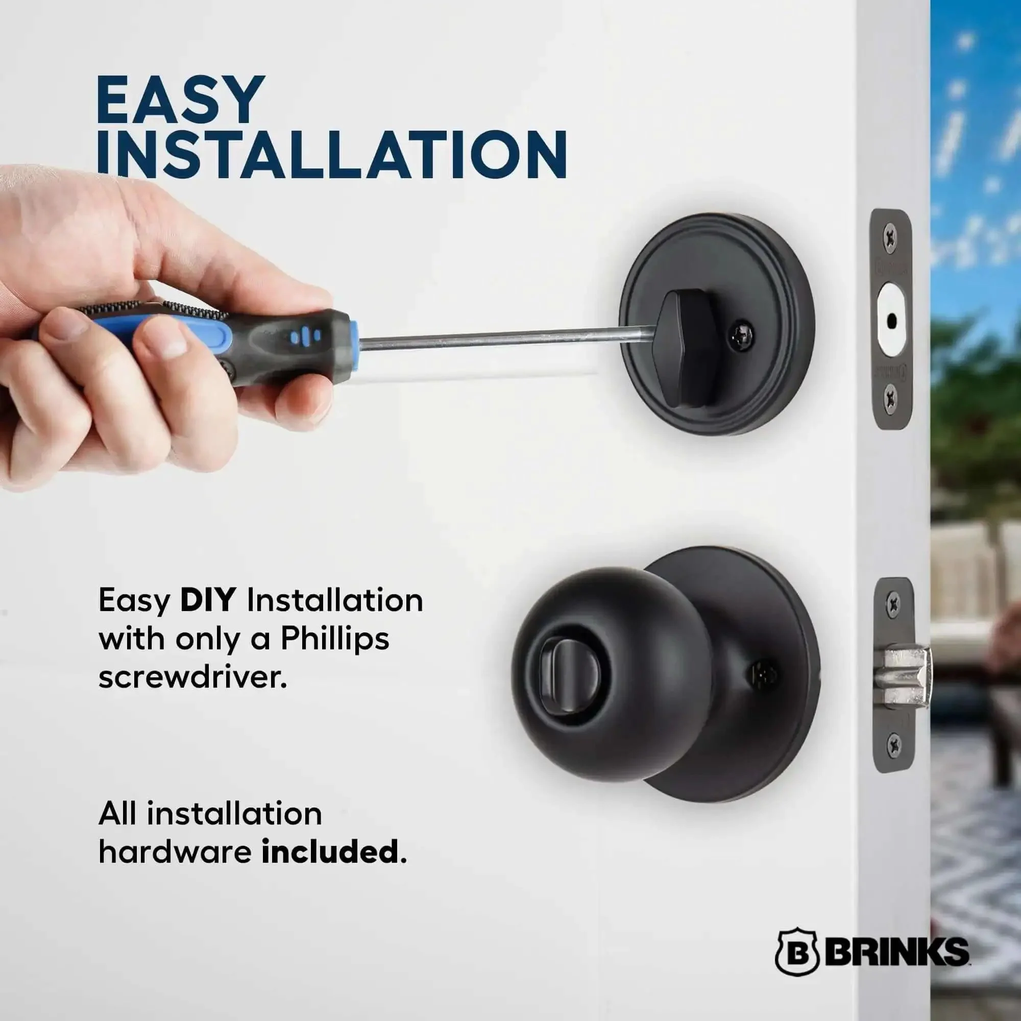 Keyed Entry Door Knob And Deadbolt Combo 3 Pack Matte Black No Brainer Install With Keyed Alike Lock Set For Front Back And Side Exterior Doors Pick Resistant Heavy Duty Security - Image 3