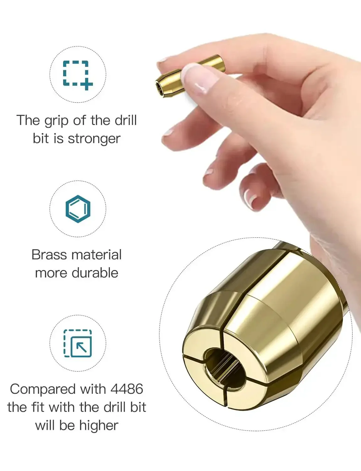 Keyless Drill Chuck Collet Set For Rotary Tools 14 Piece 1 Thirty Second To One Eighth Inch Shank Quick Change Adapter Universal 3 Jaw Chuck For Cordless And Corded Tools Boss For DIY Projects - Image 6