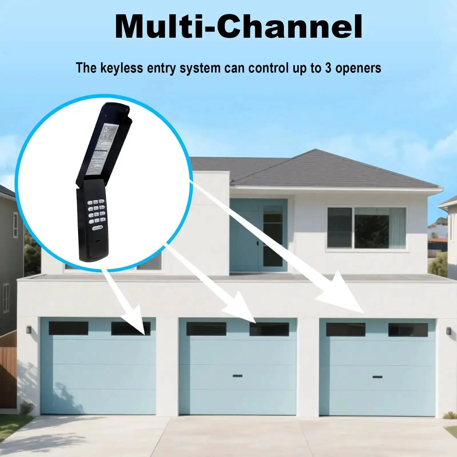 Keyless Garage Door Opener Keypad Replacement For LiftMaster, Chamberlain, And Craftsman With Yellow Purple Red Orange Green Learn Buttons Since 1993 Easy Wireless Entry No Key Needed Black Shell - Image 5