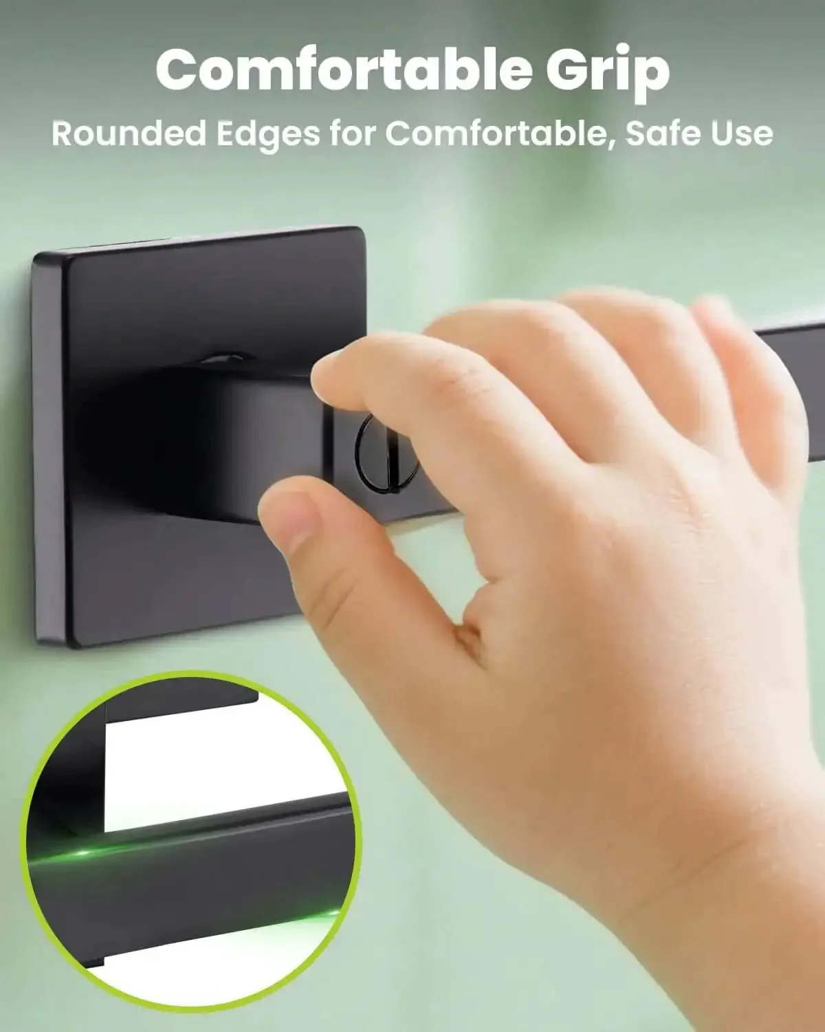 Keyless Privacy Door Lever With Lock Set, Heavy Duty Reversible Interior Door Handle For Bedroom And Bathroom, Square Door Lock For Left Or Right Handed Doors, Matte Black Finish, Exterior Emergency Release, ANSI Certified - Image 8