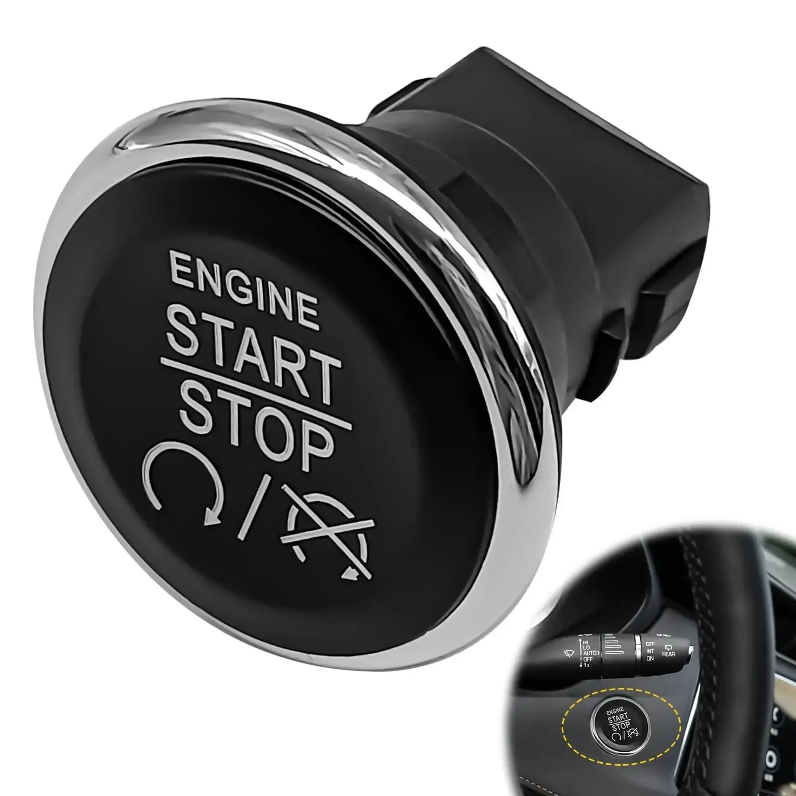 Keyless Start Ignition Push Button Switch For Chrysler Jeep Commander Grand Cherokee Dodge Challenger Durango Charger Town And Country Grand Caravan Replacement 1FU931X9AC 33370101 Direct Fit Easy Install