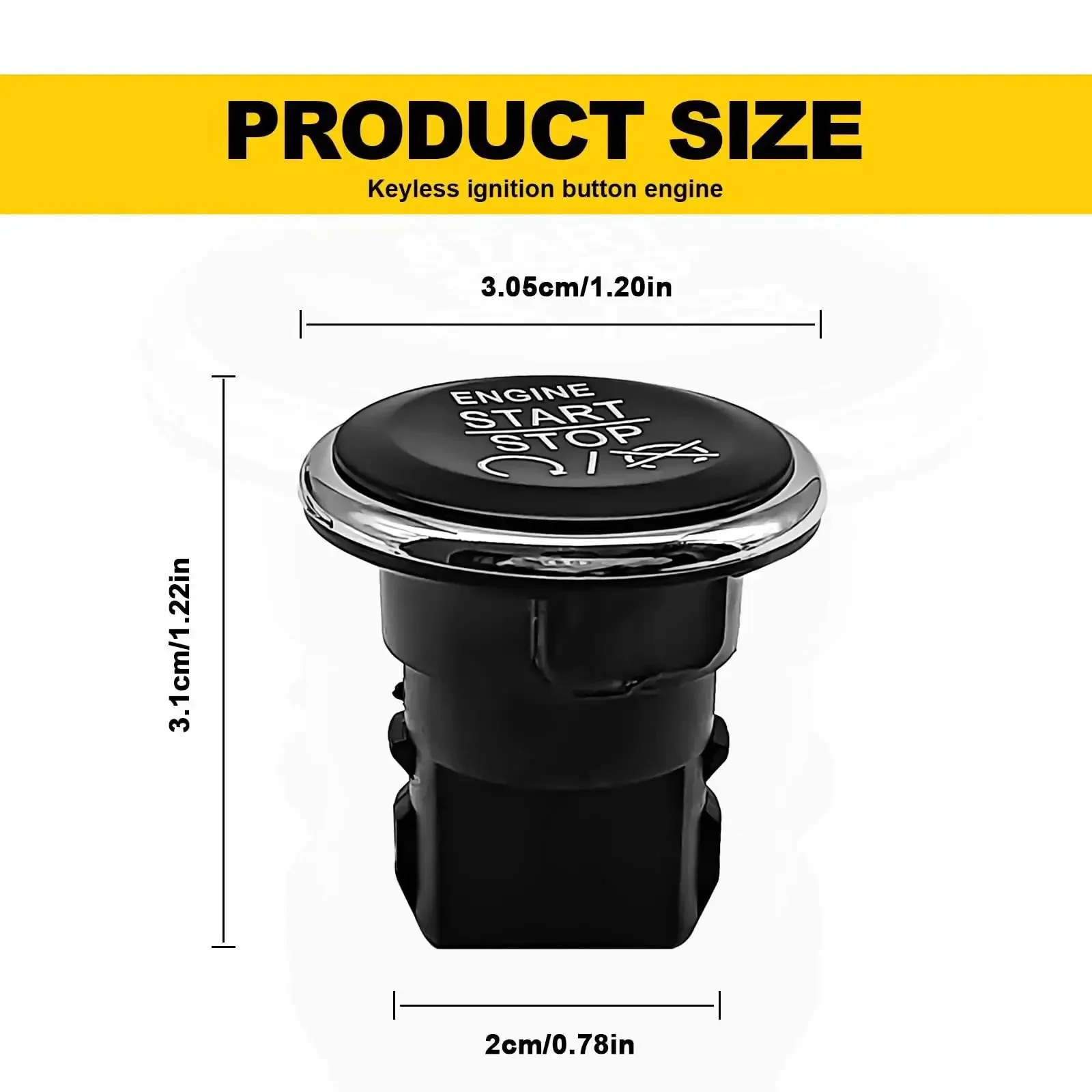 Keyless Start Ignition Push Button Switch For Chrysler Jeep Commander Grand Cherokee Dodge Challenger Durango Charger Town And Country Grand Caravan Replacement 1FU931X9AC 33370101 Direct Fit Easy Install - Image 7