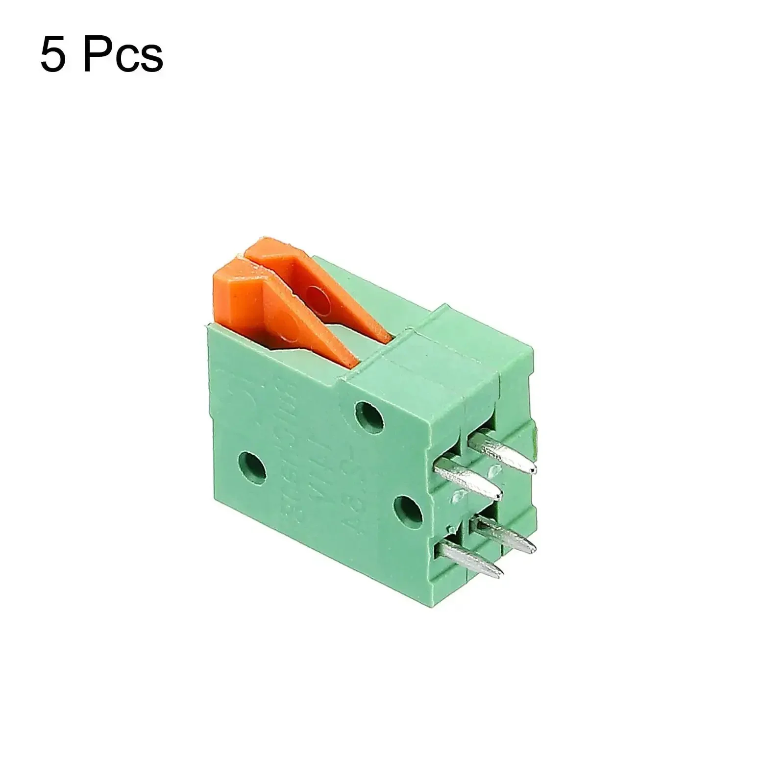 KF141V 2 Pin Spring Terminal Block Connector For PCB Boards, 150V 2A, 2.54mm Pitch, Easy Wire In Clamp, Quick Install For Electronics And Computers, Pack Of 5 - Image 2