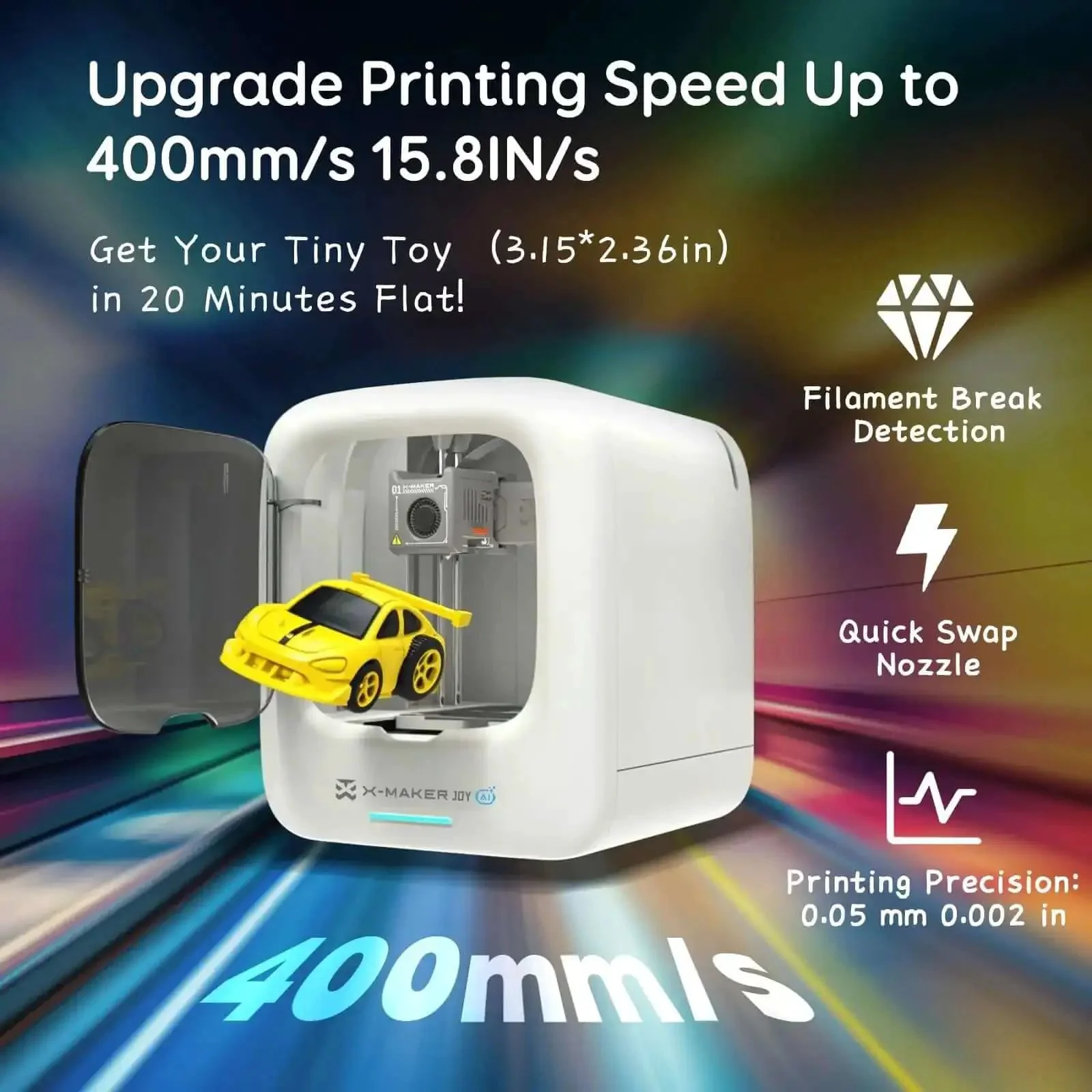 Kids AI Powered 3D Printer Fully Assembled With Auto Leveling And Up To 400 MM Per Sec Speed 1500 Plus Models 16 Plus Modules Includes 8 PLA Filaments For Home And School Create With Voice Text Or Image Prompts Using AI Doodle X Maker Joy AI Plus - Image 4