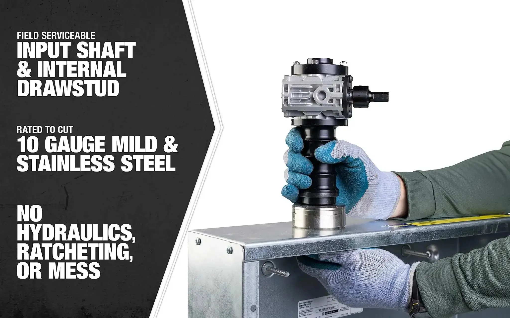 Knockout Punch Driver Kit For Quick, Precise Hole Cuts With Cordless Drill, Removable Draw Studs, No Hydraulics, Compact Aluminum Design, Half Inch To Two Inch Set With Drive Unit - Image 6
