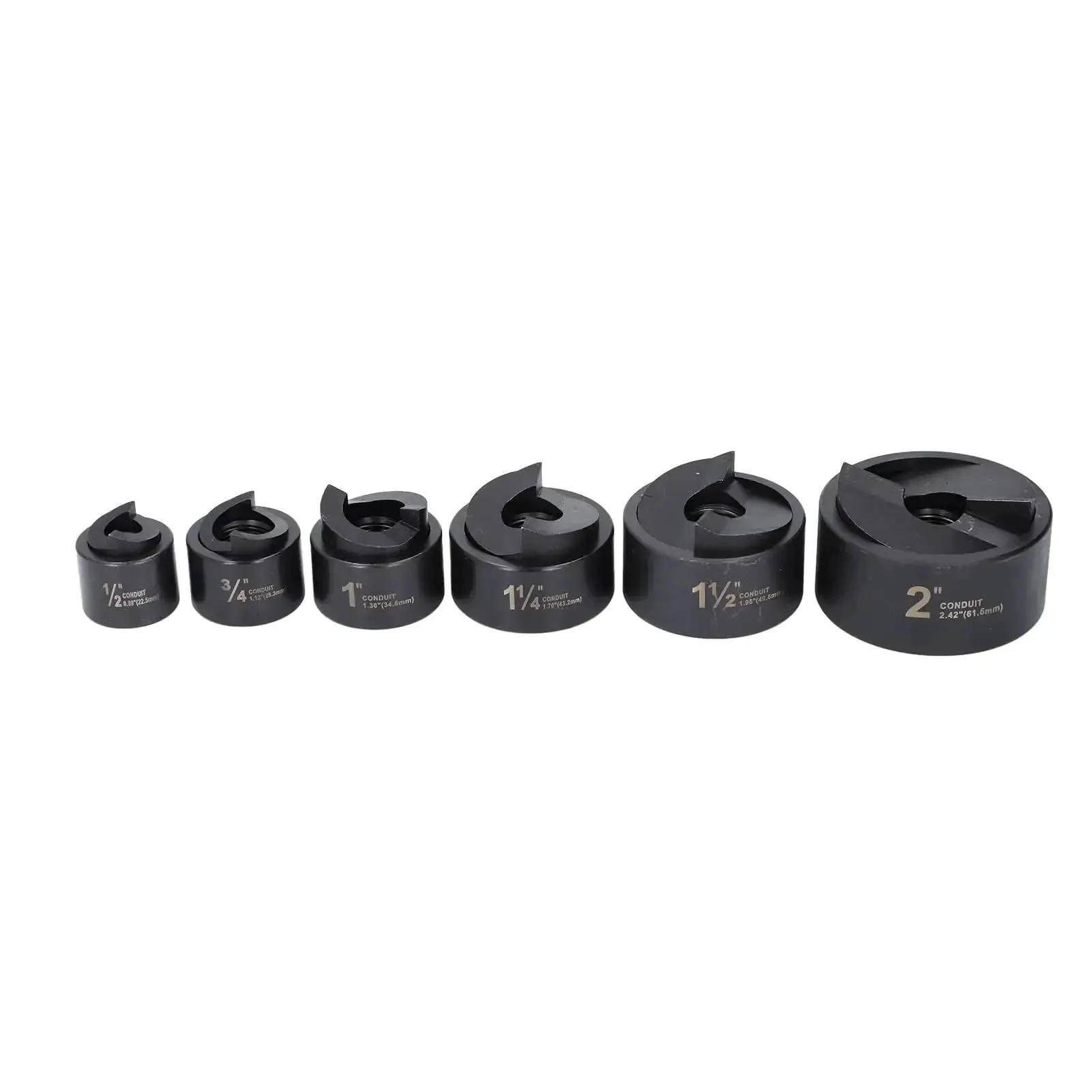 Knockout Punch Set With Six Sizes Manual Ratchet Hole Cutter Kit In Built Tough Metal Construction Multifunction Tool With Storage Box For Electrical Conduit And Metal Sheets And More Pro DIY Grade - Image 3