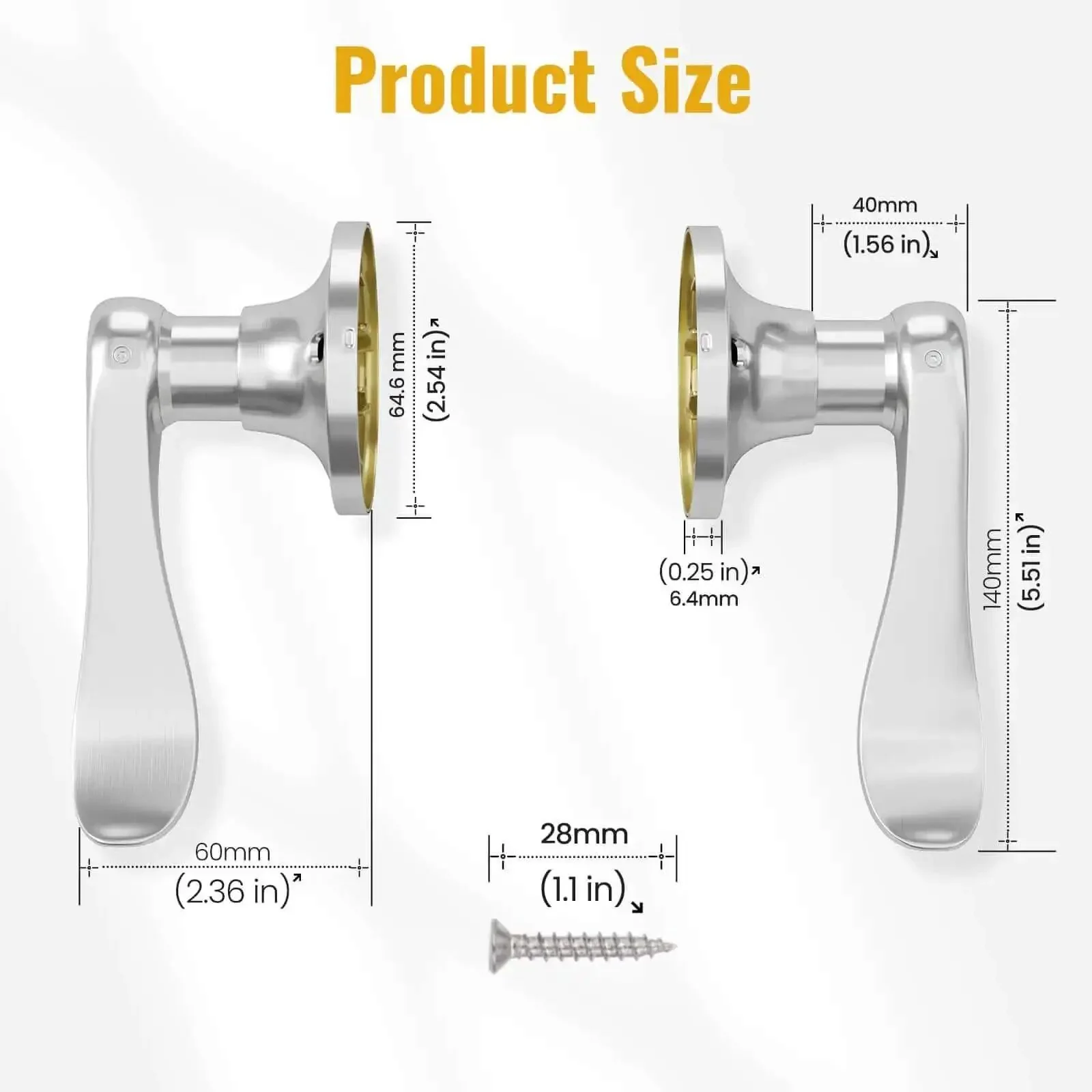 Knurled Brushed Gold Dummy Door Lever For Interior Doors Anti Slip Pull Only No Turn Heavy Duty Reversible Modern Hardware For Closet And Hallway Easy Install With Screws And Wrench - Image 4