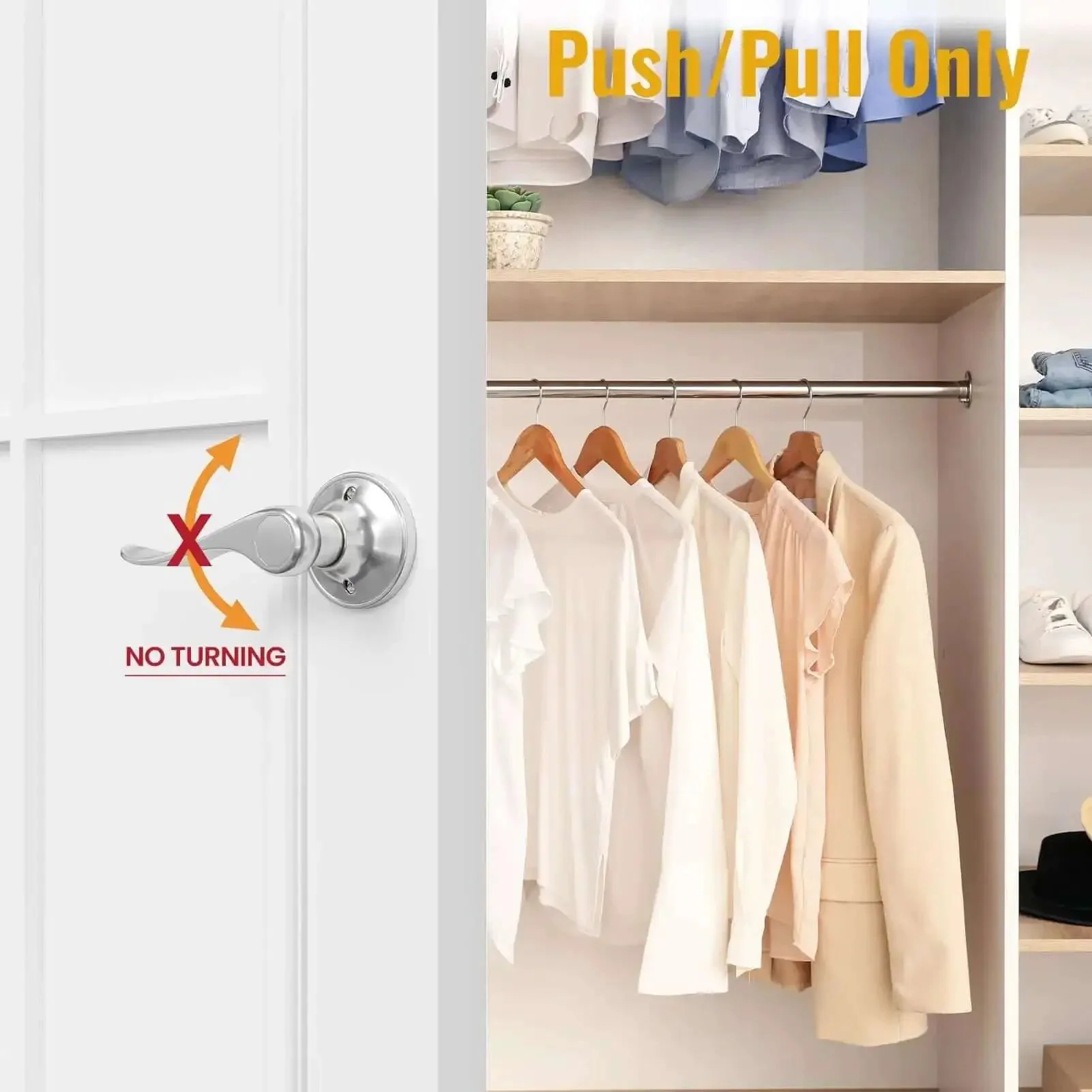 Knurled Brushed Gold Dummy Door Lever For Interior Doors Anti Slip Pull Only No Turn Heavy Duty Reversible Modern Hardware For Closet And Hallway Easy Install With Screws And Wrench - Image 5
