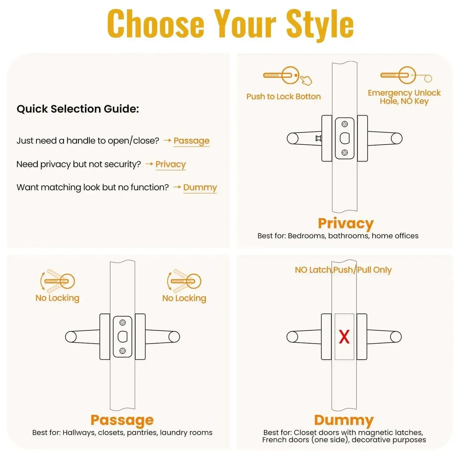 Knurled Brushed Gold Dummy Door Lever For Interior Doors Anti Slip Pull Only No Turn Heavy Duty Reversible Modern Hardware For Closet And Hallway Easy Install With Screws And Wrench - Image 6