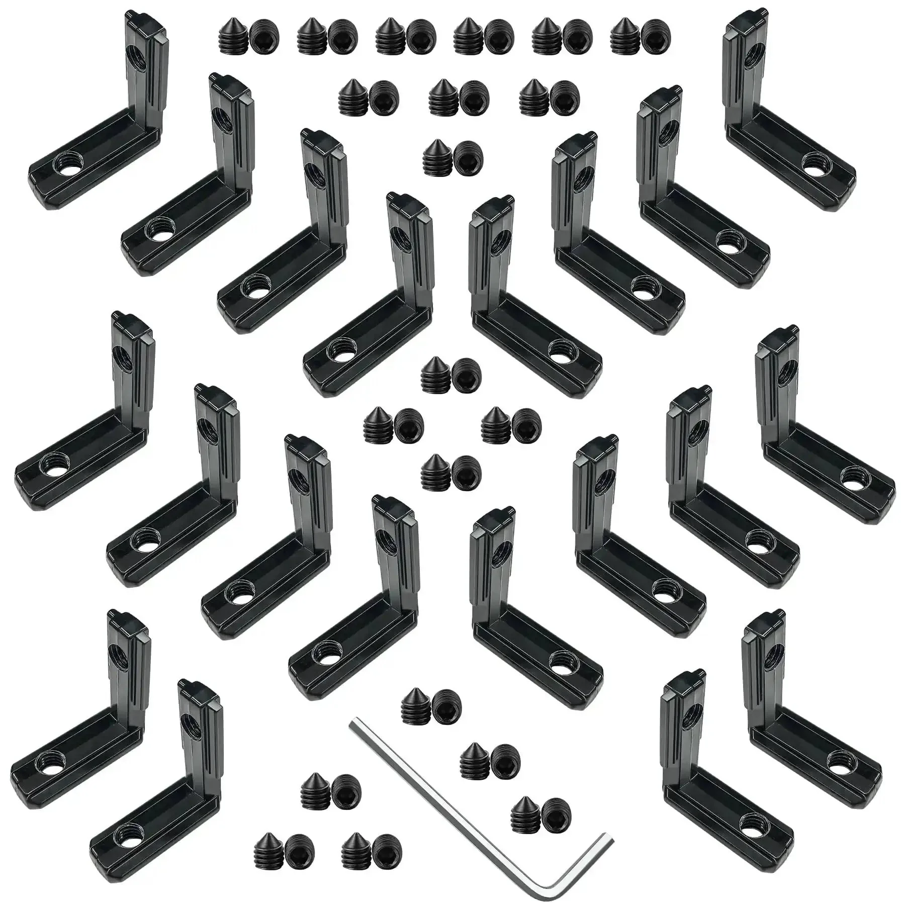 L Shape Corner Connector Bracket For 20x20 Aluminum Extrusion Inside Corner Joint With Screws 6mm Slot 2020 Series Hidden Mount Zinc Alloy Heavy Duty Build Easy Install No Fuss