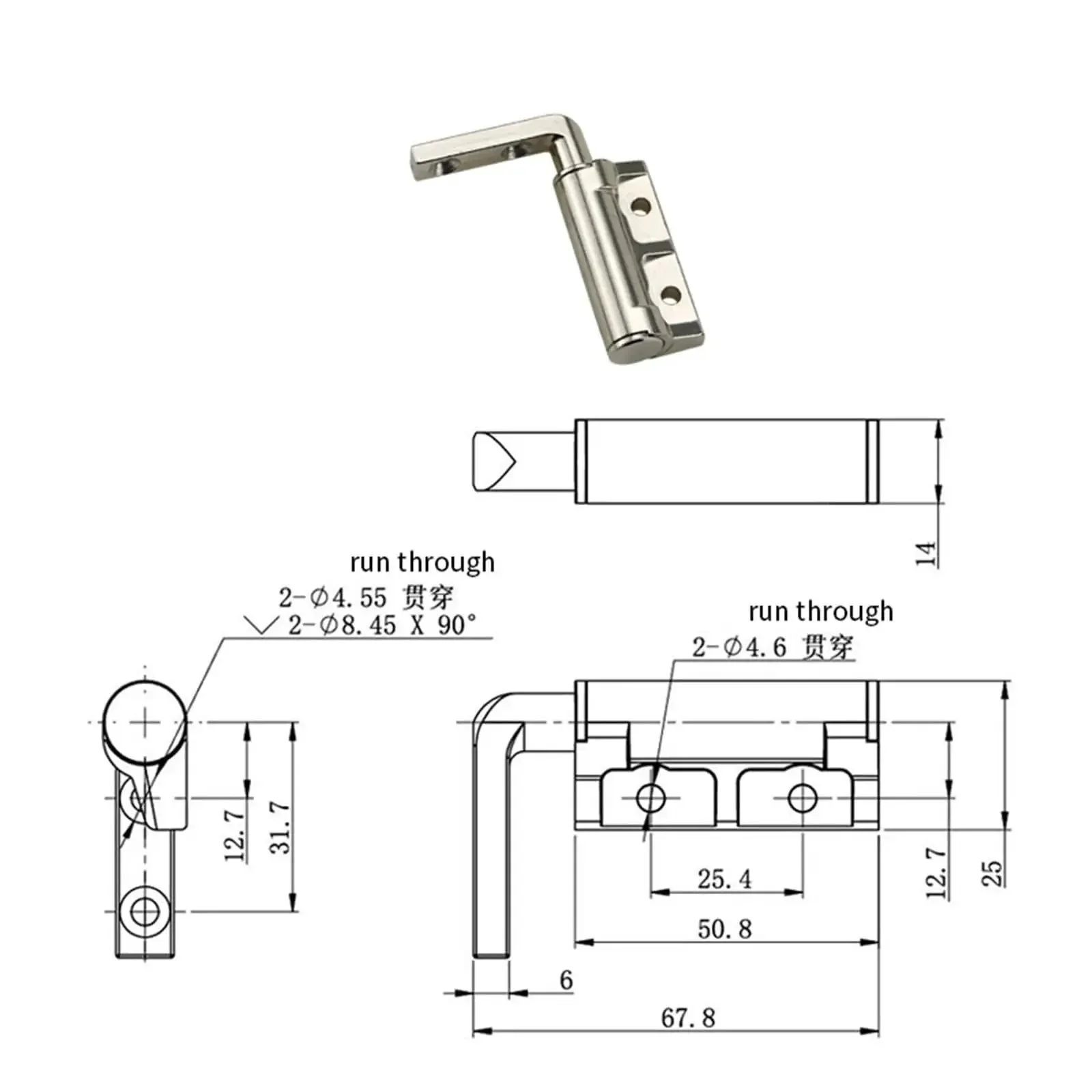 L Shaped Damping Hinge With Free Stops And Adjustable Torque For Rotating Shaft Smooth Motion Heavy Load Bearing Zinc Alloy Body Easy Install Durable Hardware 1 Piece - Image 6