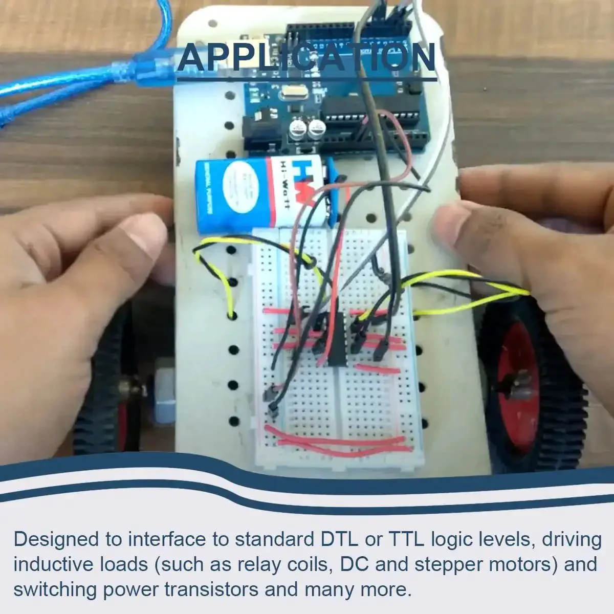 L293D Four Channel Motor Driver Module DIP16 For Arduino DIY Projects 36V Operation, 600mA Per Channel, 1.2A Peak, High Noise Immunity, Includes Ten 16P IC Sockets And Ten Driver Chips - Image 2